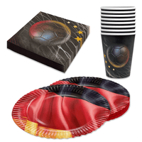 Fußball WM Partyset-1 Deutschland 47-tlg. Teller, Becher, Servietten, Wimpelkette & Folienballons