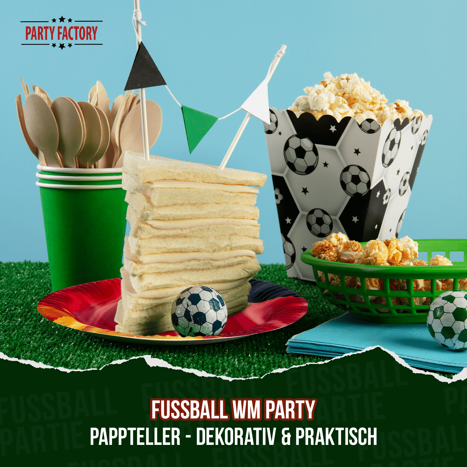 Fußball WM Pappteller Deutschland Flagge 23 cm 8er Set Party Deko 5