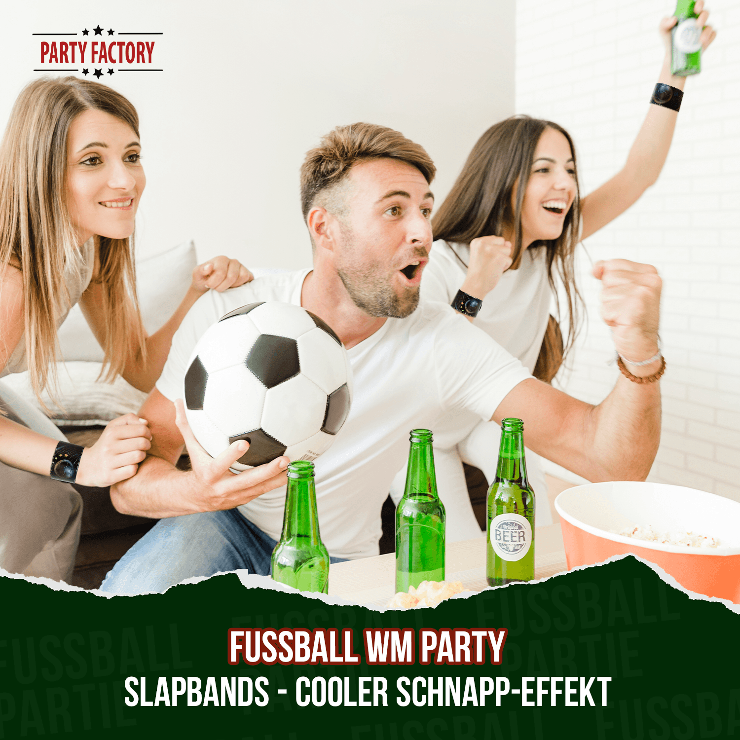 Fußball WM Slapband Deutschland 4 Sterne 2er Set 6