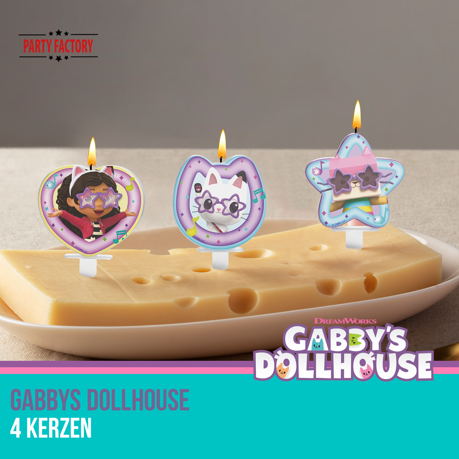Gabby’s Dollhouse Geburtstagskerzen 4 Stück 2