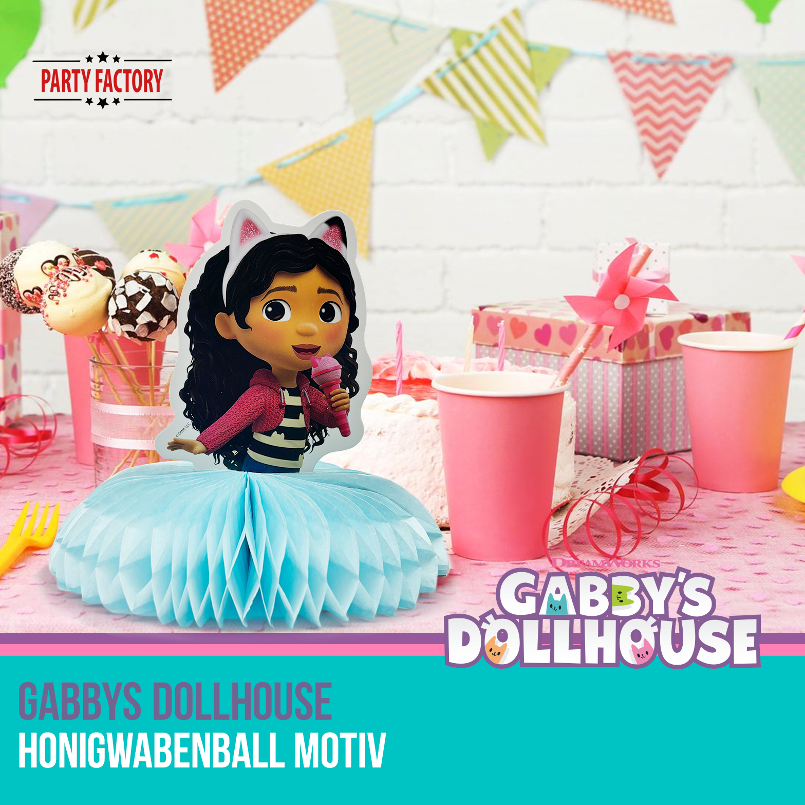 Gabby’s Dollhouse Honigwabenball Motiv 1 – Party Deko für Kindergeburtstag 2