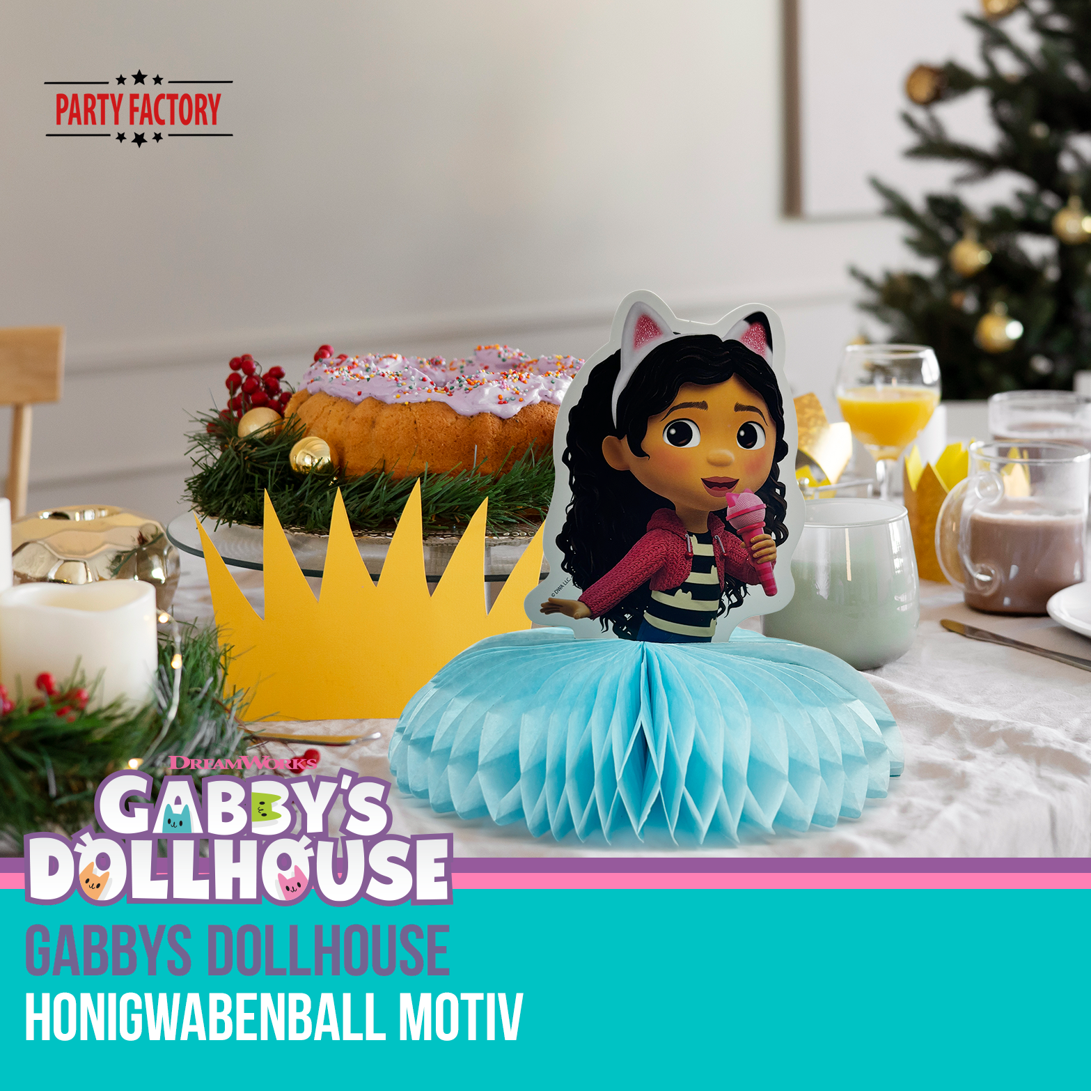 Gabby’s Dollhouse Honigwabenball Motiv 1 – Party Deko für Kindergeburtstag 5