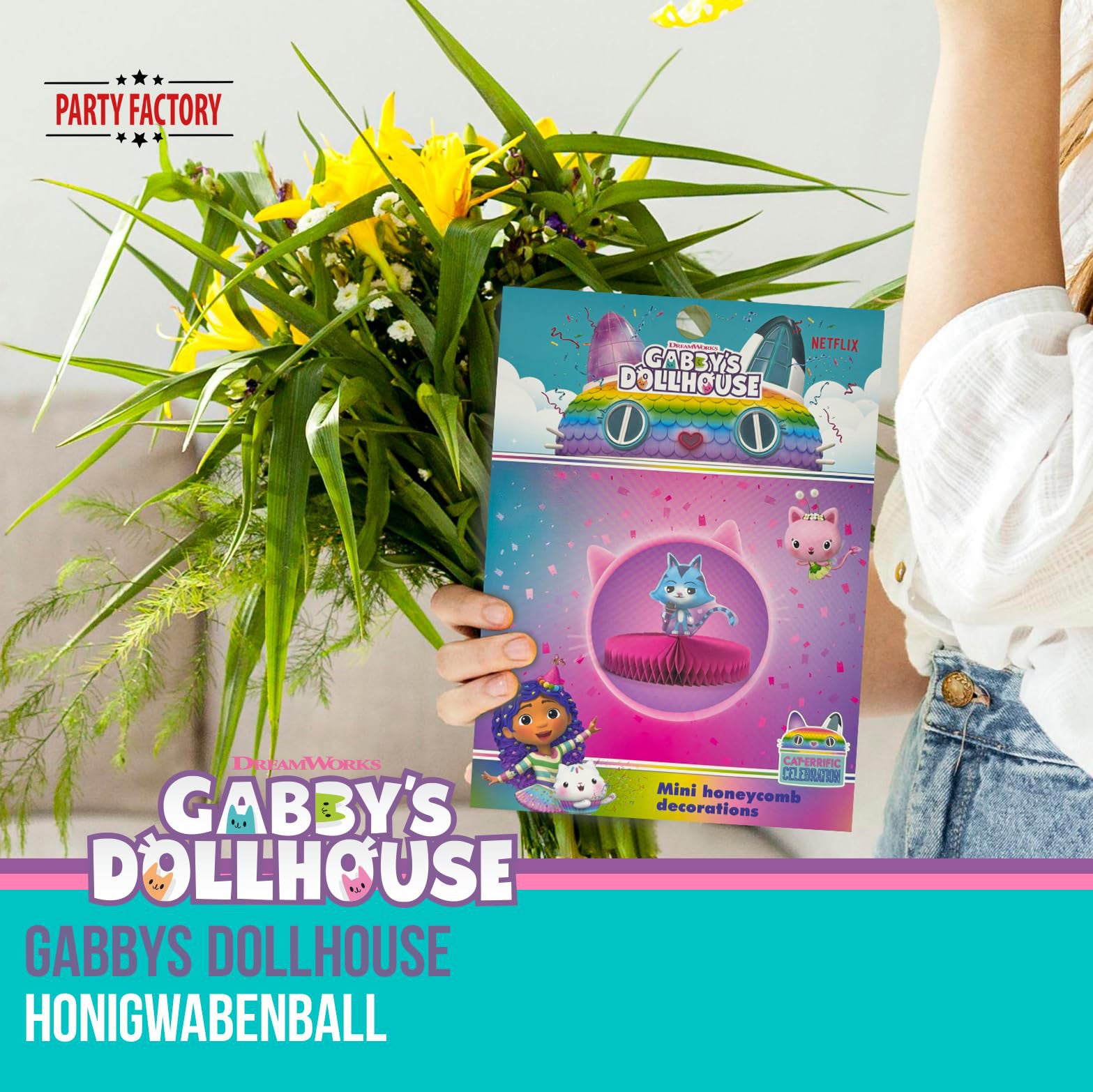 Gabby’s Dollhouse Honigwabenball Motiv 2 CatRat – Party Deko Kindergeburtstag 4