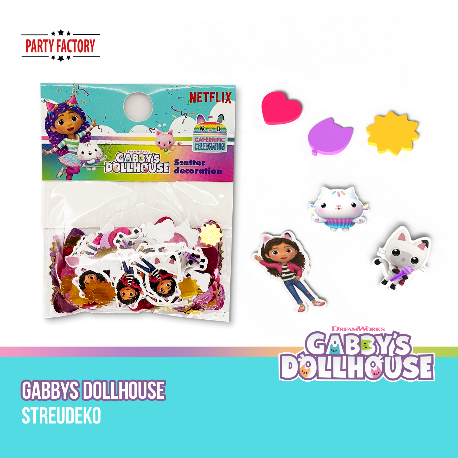 Gabby’s Dollhouse Streudeko Tischdekoration für Kinderparty 3