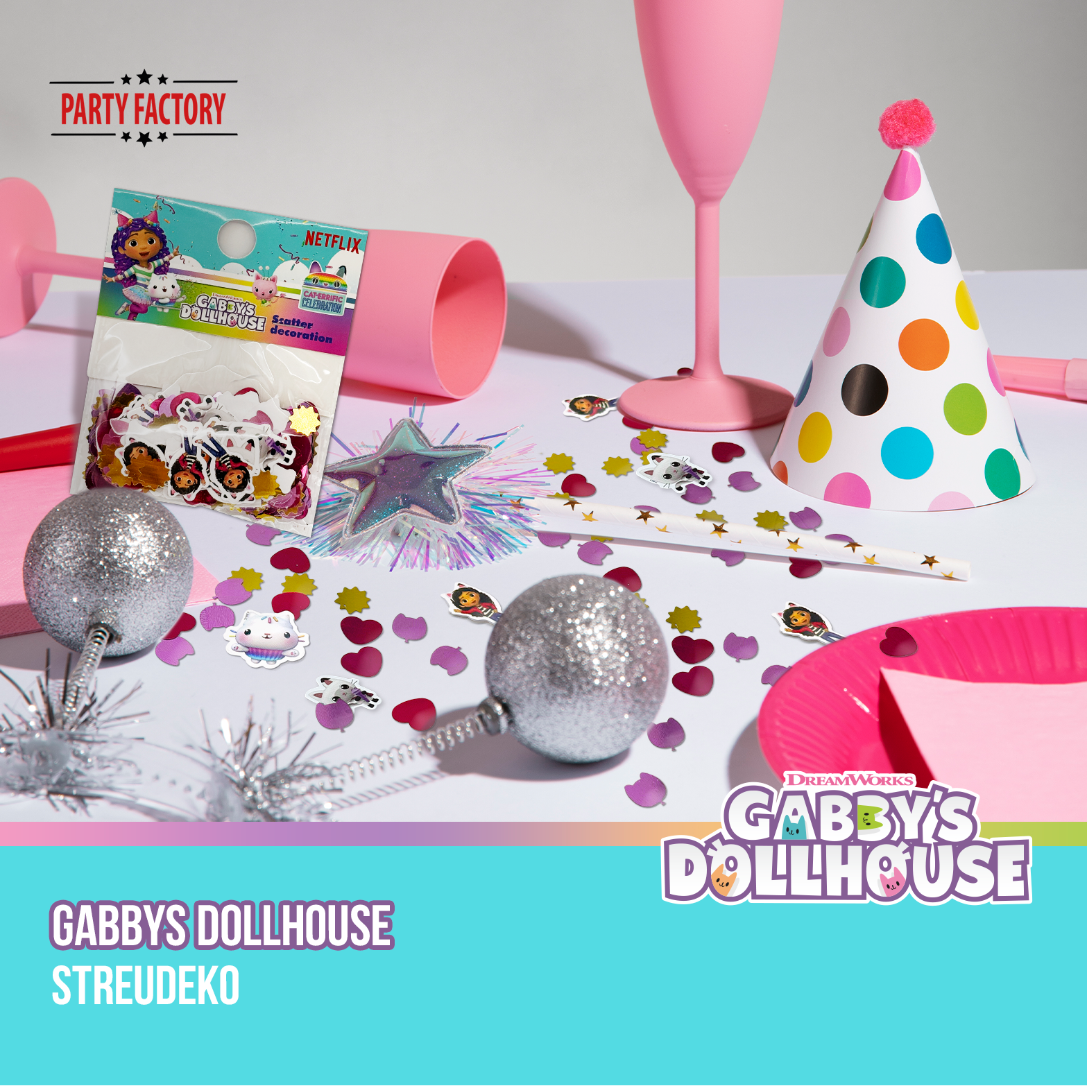 Gabby’s Dollhouse Streudeko Tischdekoration für Kinderparty 4