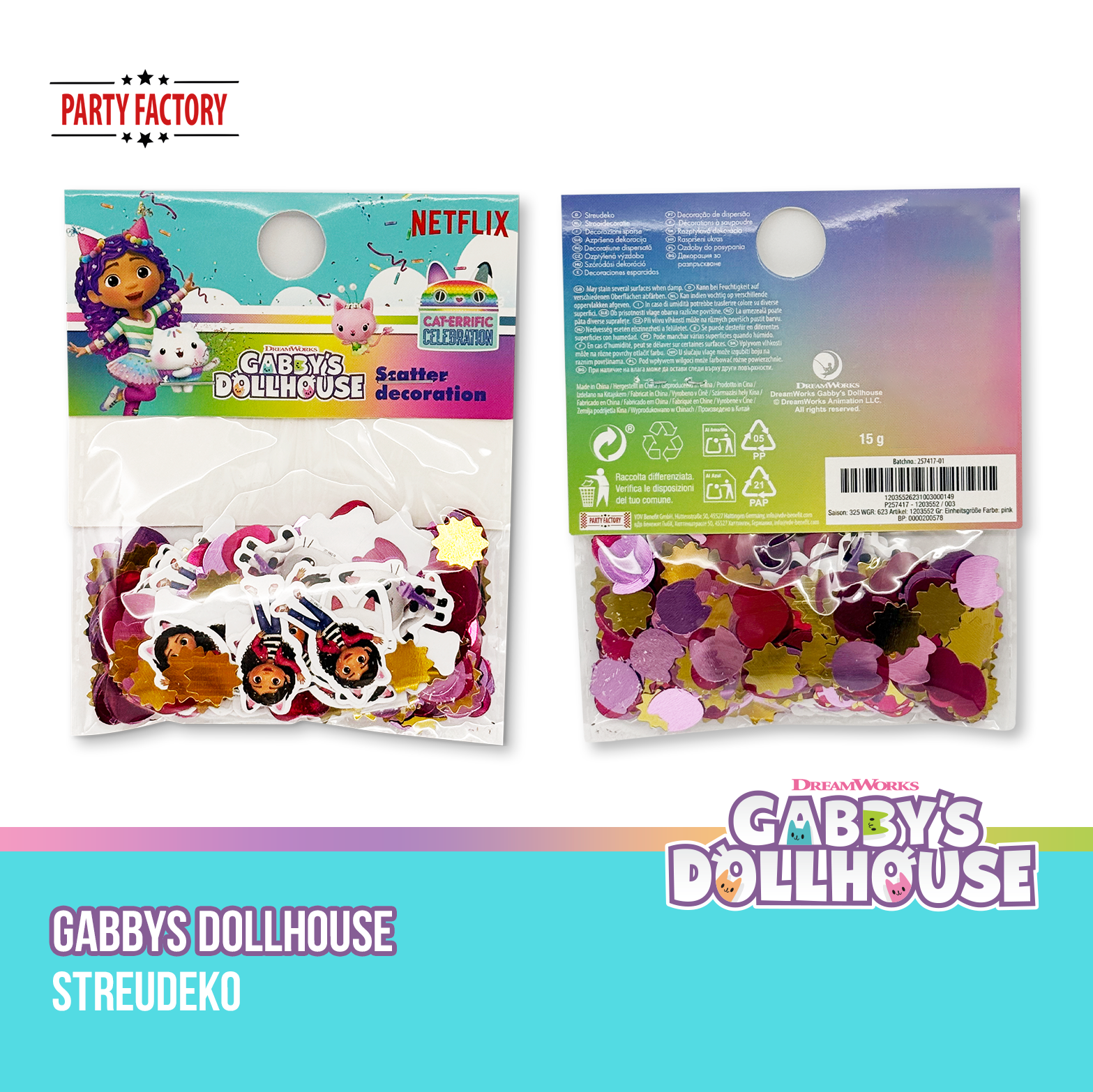 Gabby’s Dollhouse Streudeko Tischdekoration für Kinderparty 6