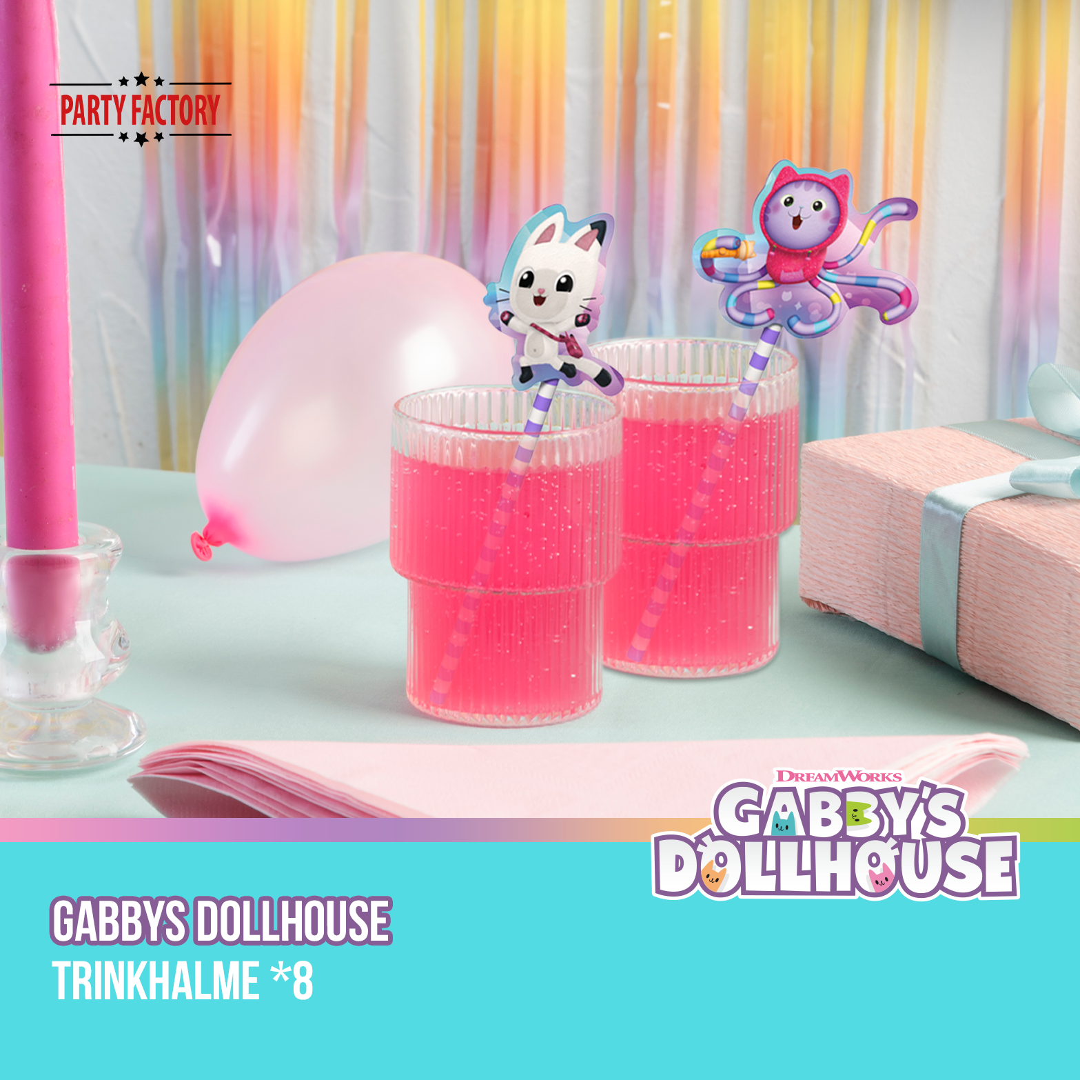 Gabby’s Dollhouse Trinkhalme 8er 2