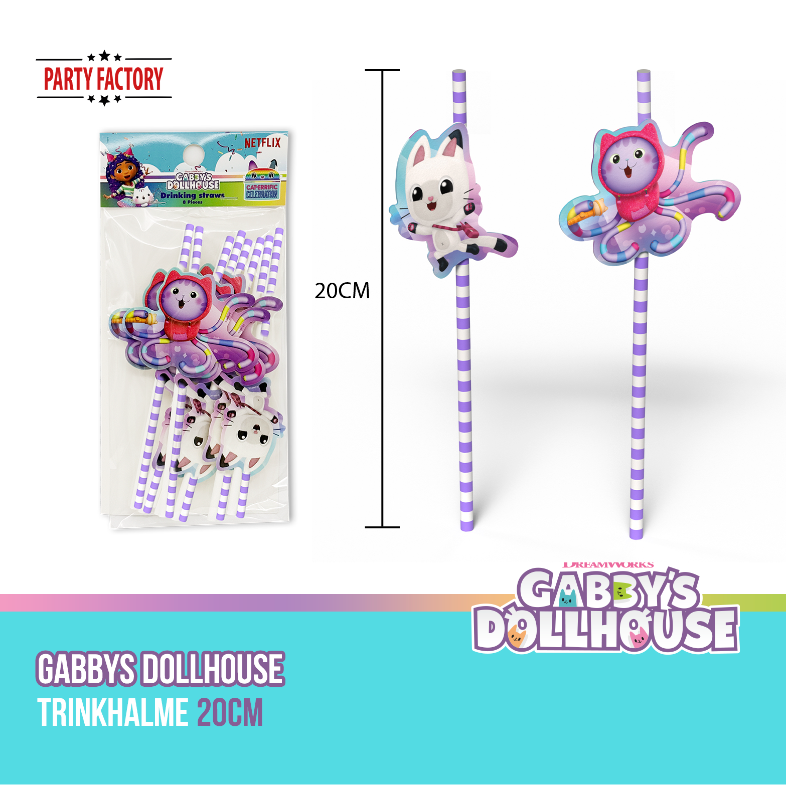 Gabby’s Dollhouse Trinkhalme 8er 3