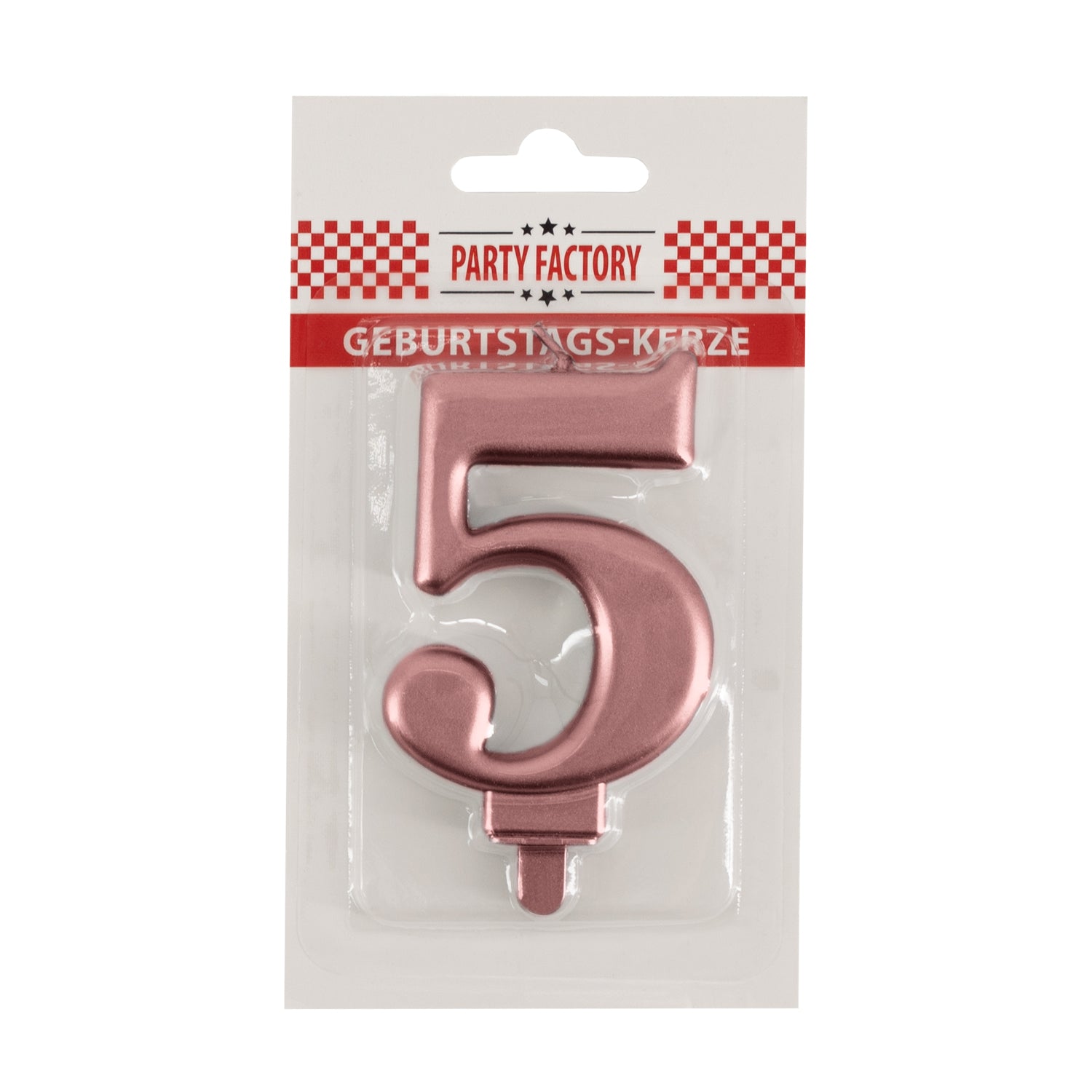 Geburtstags-Kerzen metallic rose Nr. 5 2