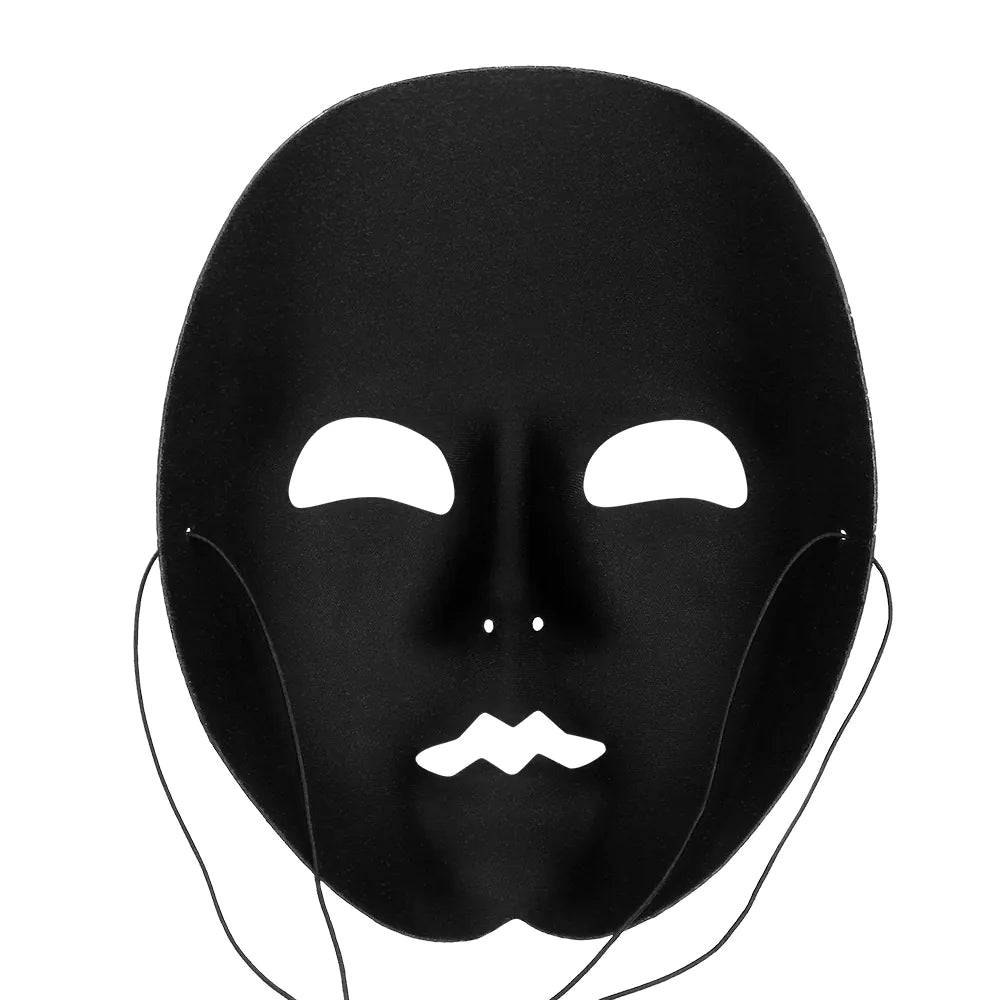Gesichtsmaske Pantomime schwarz neutrale Maske für Karneval, Theater Party 5