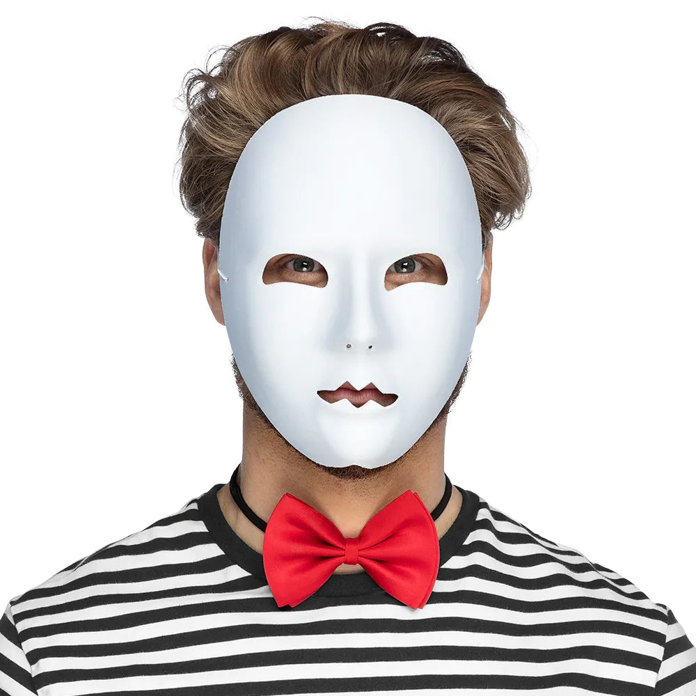 Gesichtsmaske Pantomime weiß – neutrale Maske für Karneval, Theater & Party 4