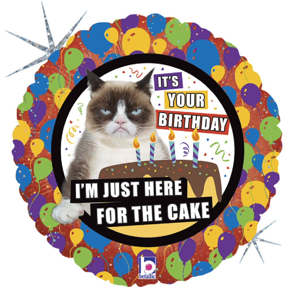 Grumpy Cat Folienballon Geburtstagskuchen ø45cm