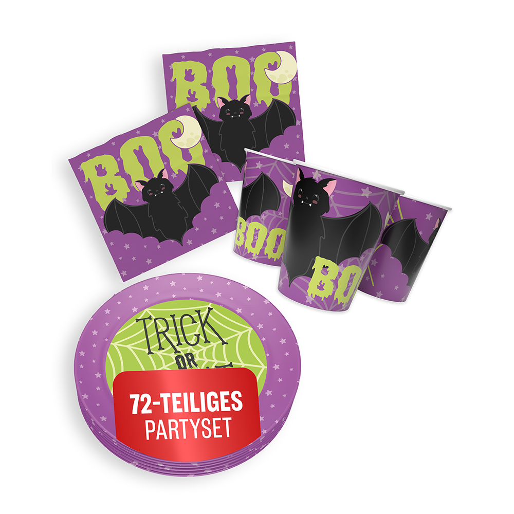 Halloween Skelett Motiv 1 3-teiliges Party-Set mit 16 Papptellern, 16 Pappbechern und 40 Servietten 7