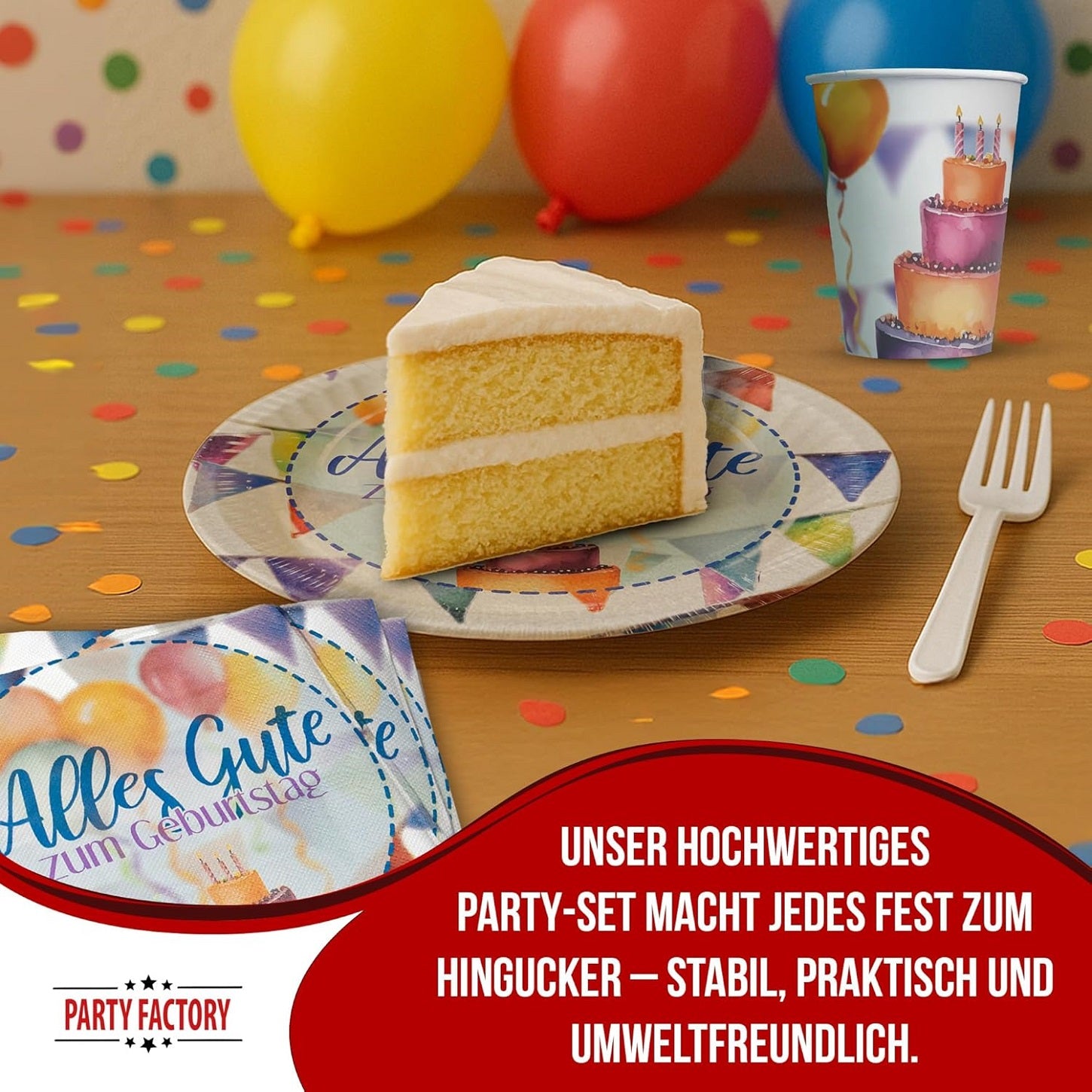 Happy Birthday Watercolor 36-teiliges Party Geschirr-Set 3