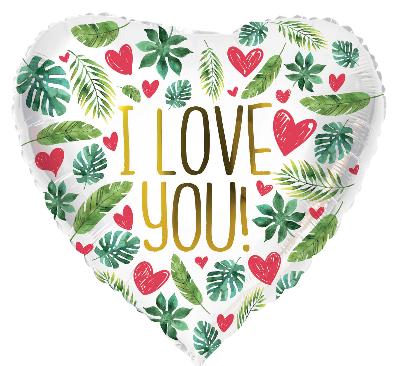 Herz Folienballon floral I love You 45cm Ballon Heiratsantrag Valentinstag Liebe