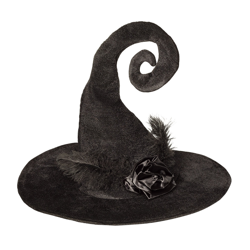 Hexenhut Duvessa eleganter Hexenhut mit Feder 2