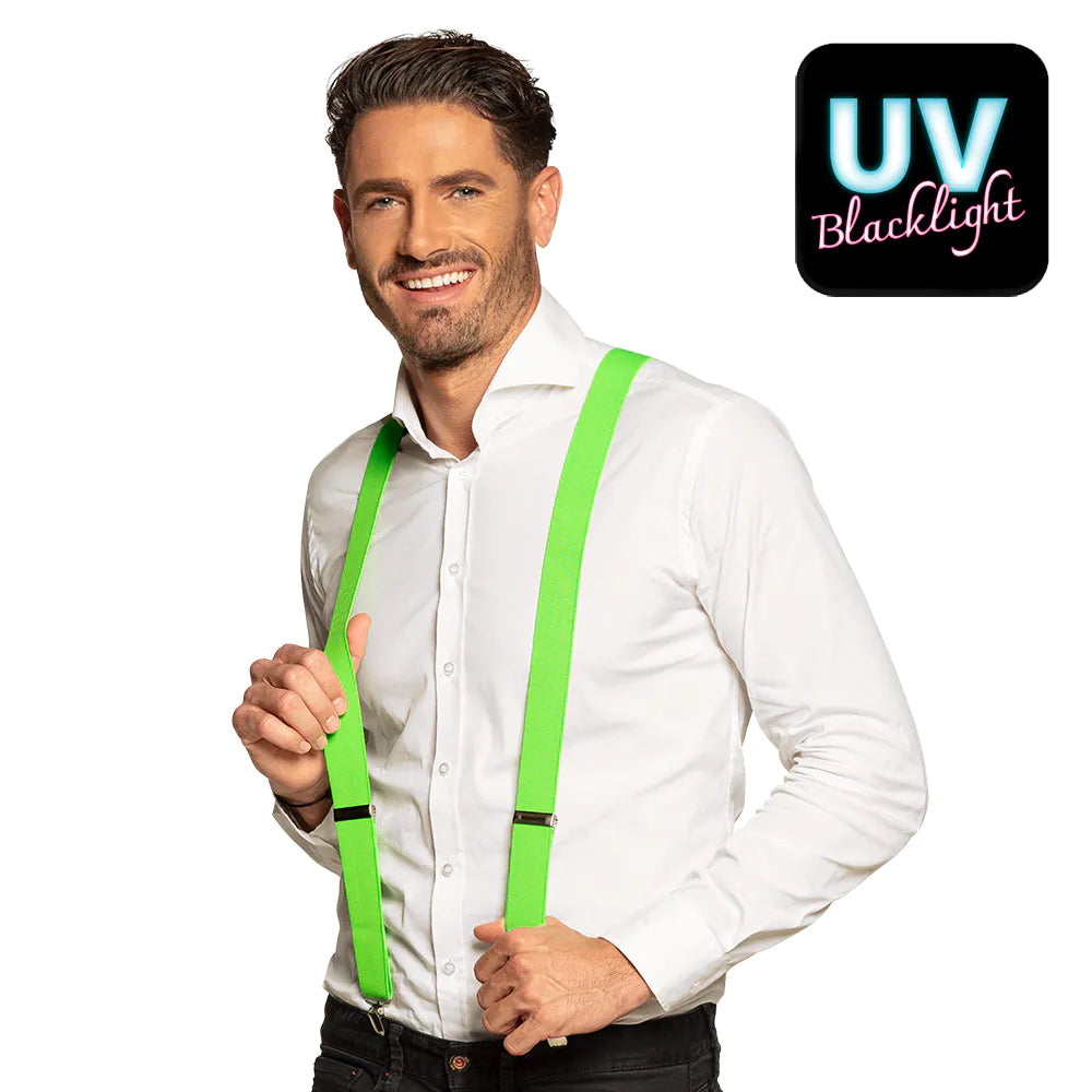 Hosenträger Basic neongrün UV elastische Träger