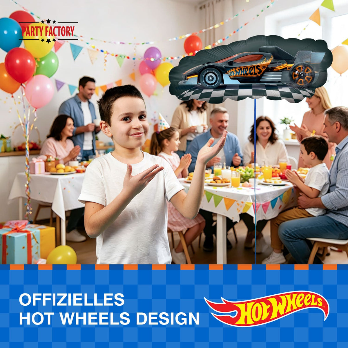 Hot Wheels Folienballon 66 x 37 cm Shape Rennwagen 3