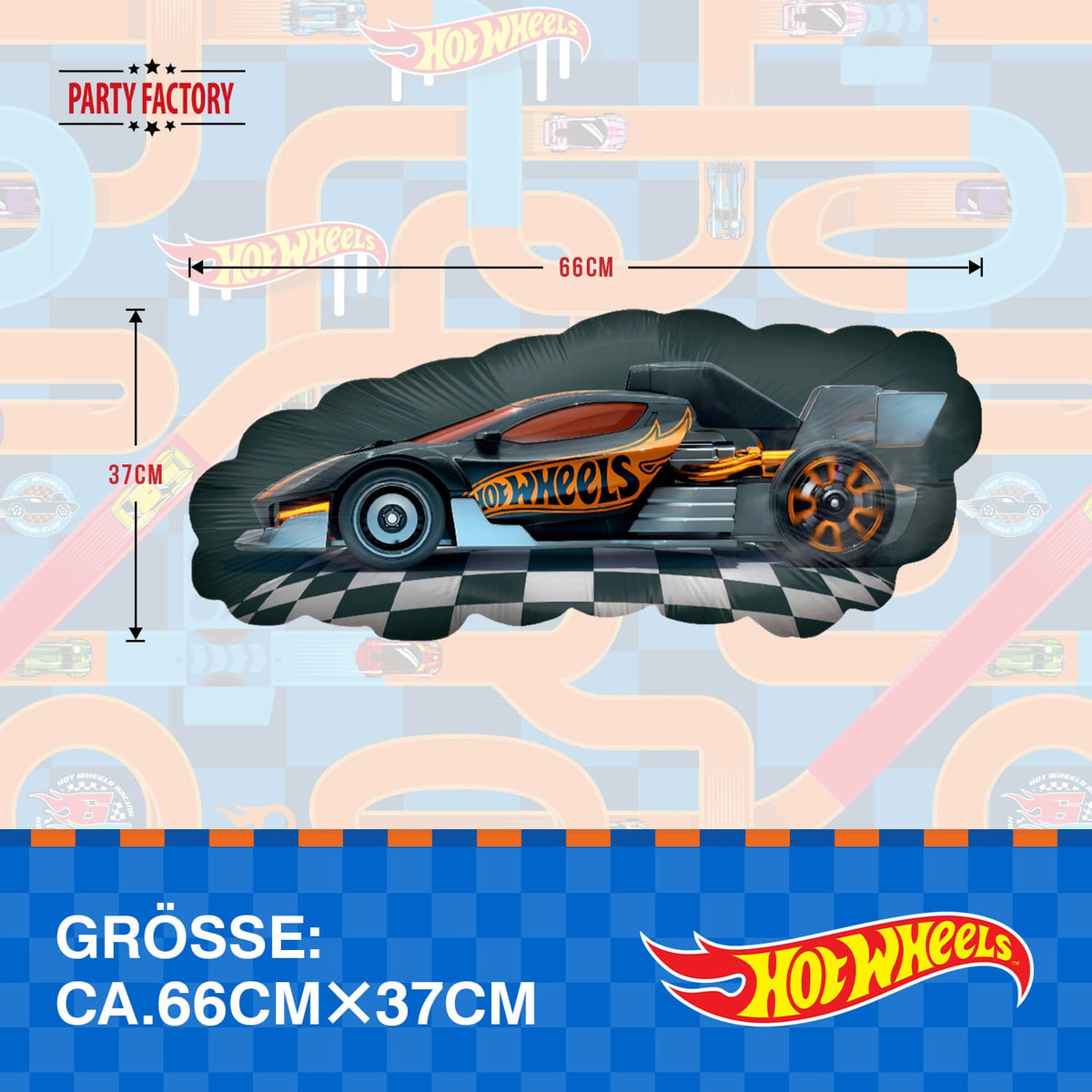 Hot Wheels Folienballon 66 x 37 cm Shape Rennwagen 4