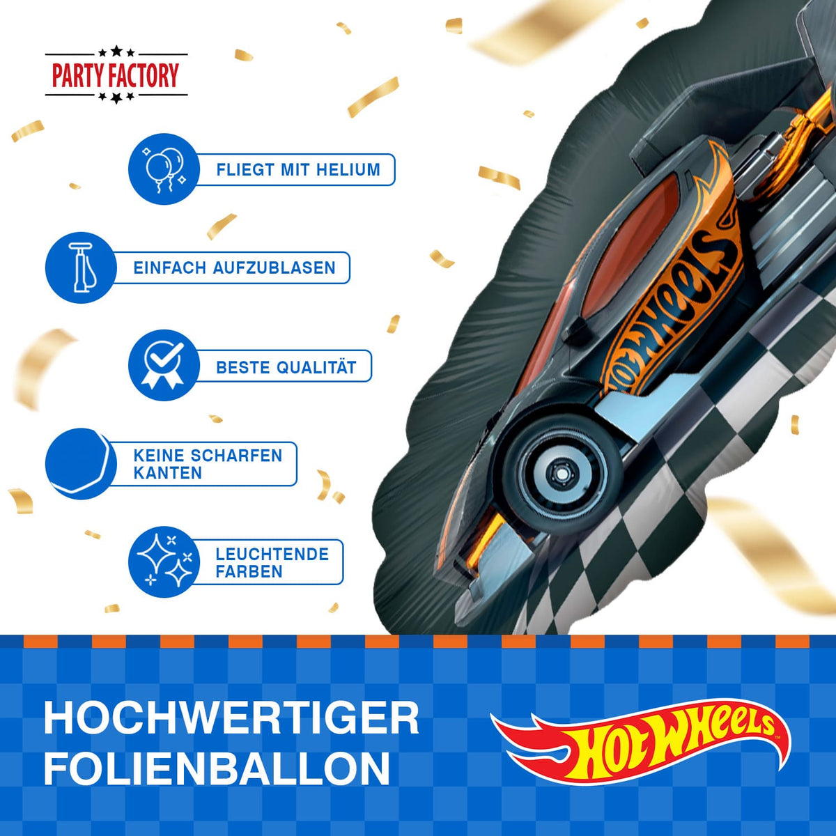 Hot Wheels Folienballon 66 x 37 cm Shape Rennwagen 6