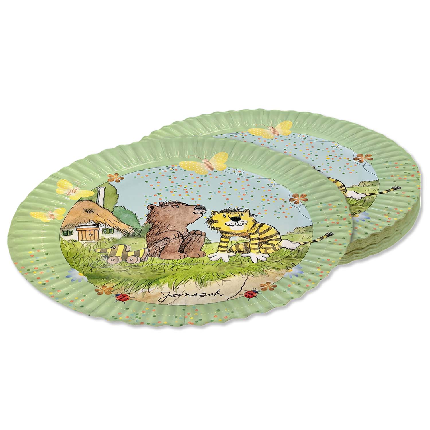Janosch pastellig Pappteller 23cm 8er