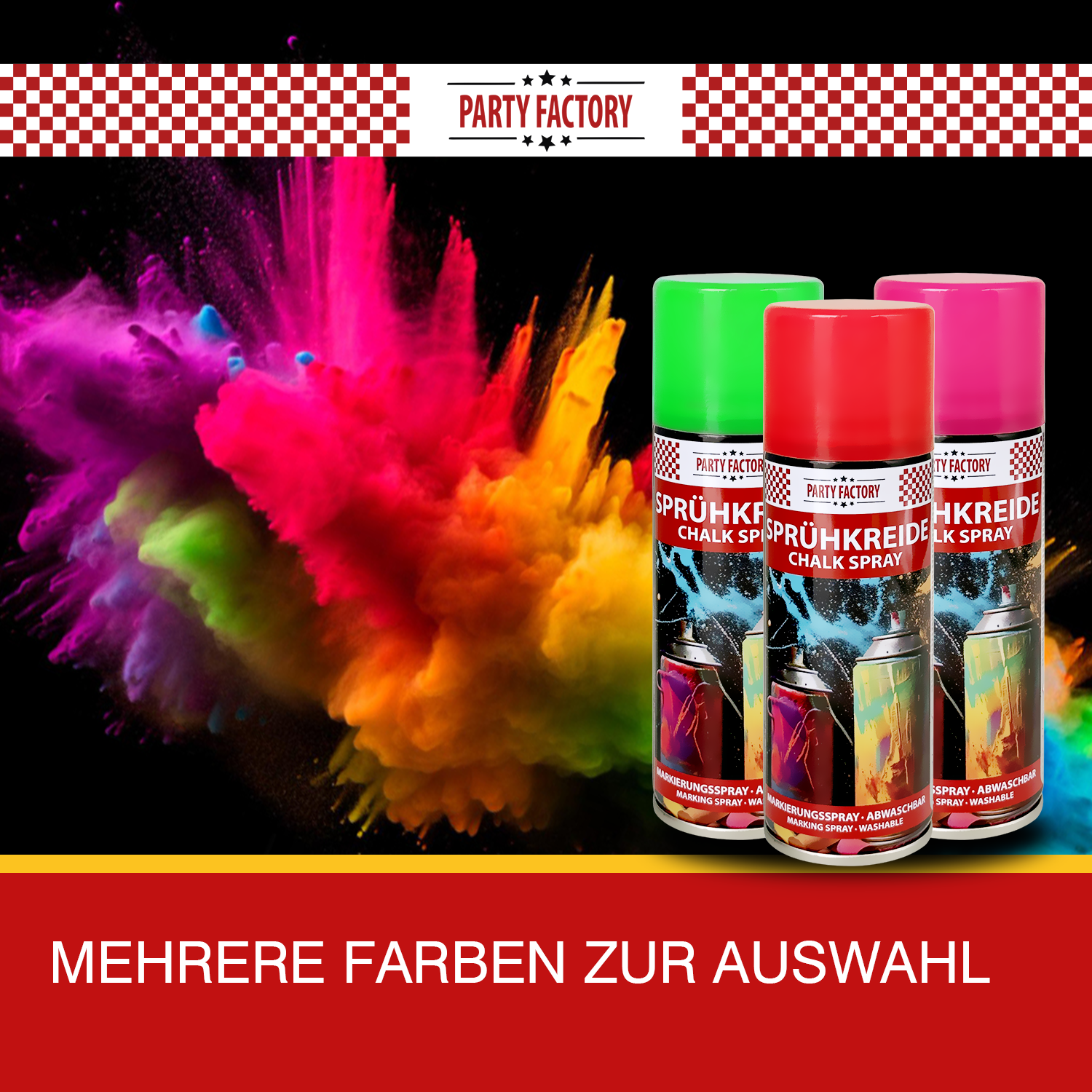 Kreidespray 100 ml abwaschbar Sprühkreide in grün, rot, blau lila und pink 3