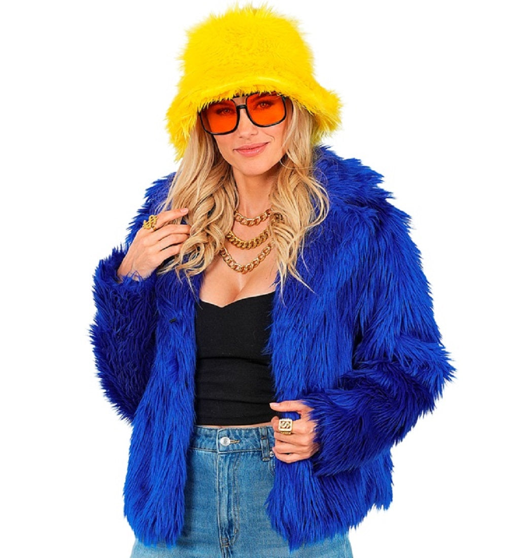 Felljacke in Neon Auswahl für Damen S/M L/XL XXL aus Kunstfell Rave Plüschjacke in 90 Jahre Style 6