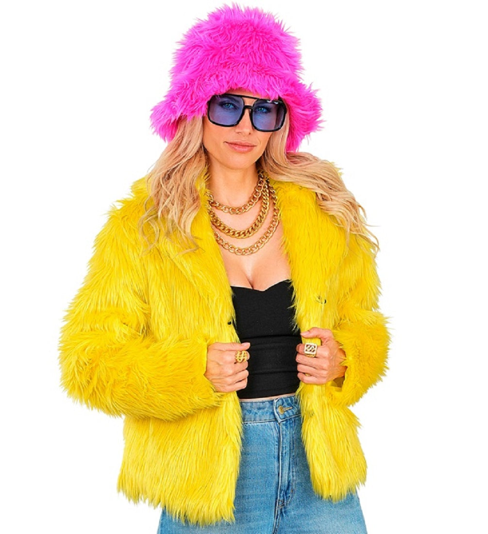 Felljacke in Neon Auswahl für Damen S/M L/XL XXL aus Kunstfell Rave Plüschjacke in 90 Jahre Style 7