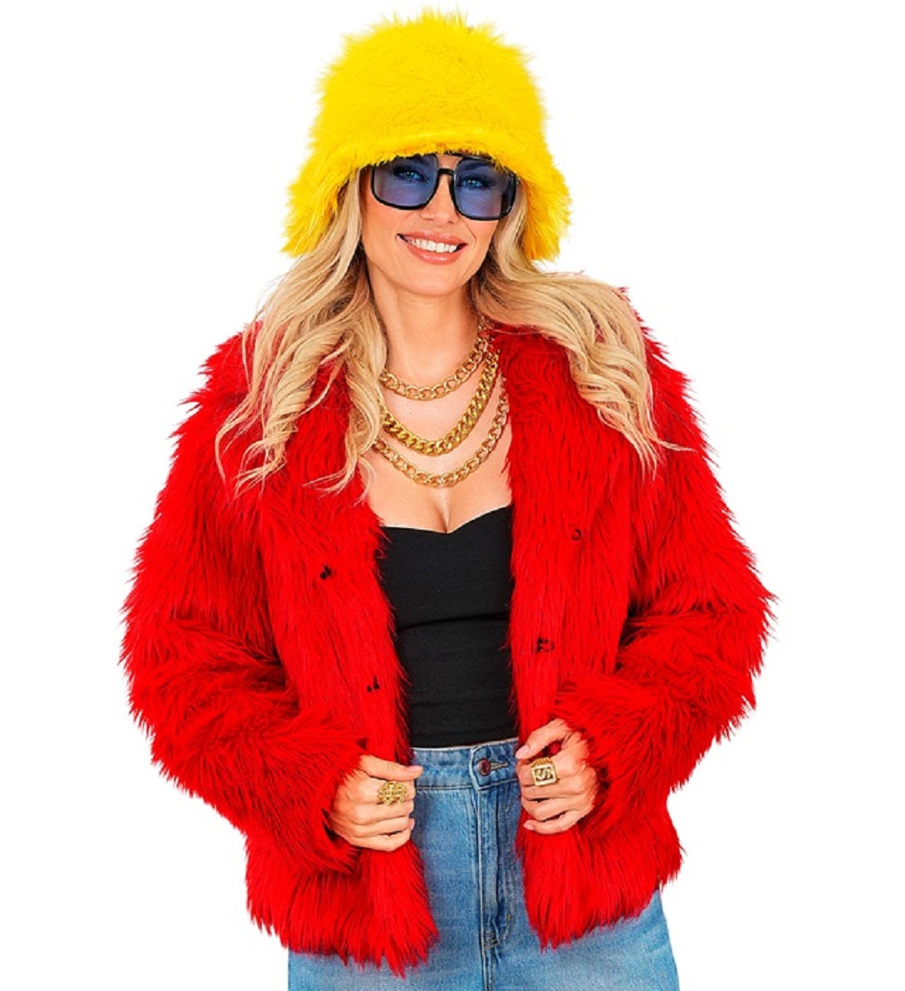 Felljacke in Neon Auswahl für Damen S/M L/XL XXL aus Kunstfell Rave Plüschjacke in 90 Jahre Style 11