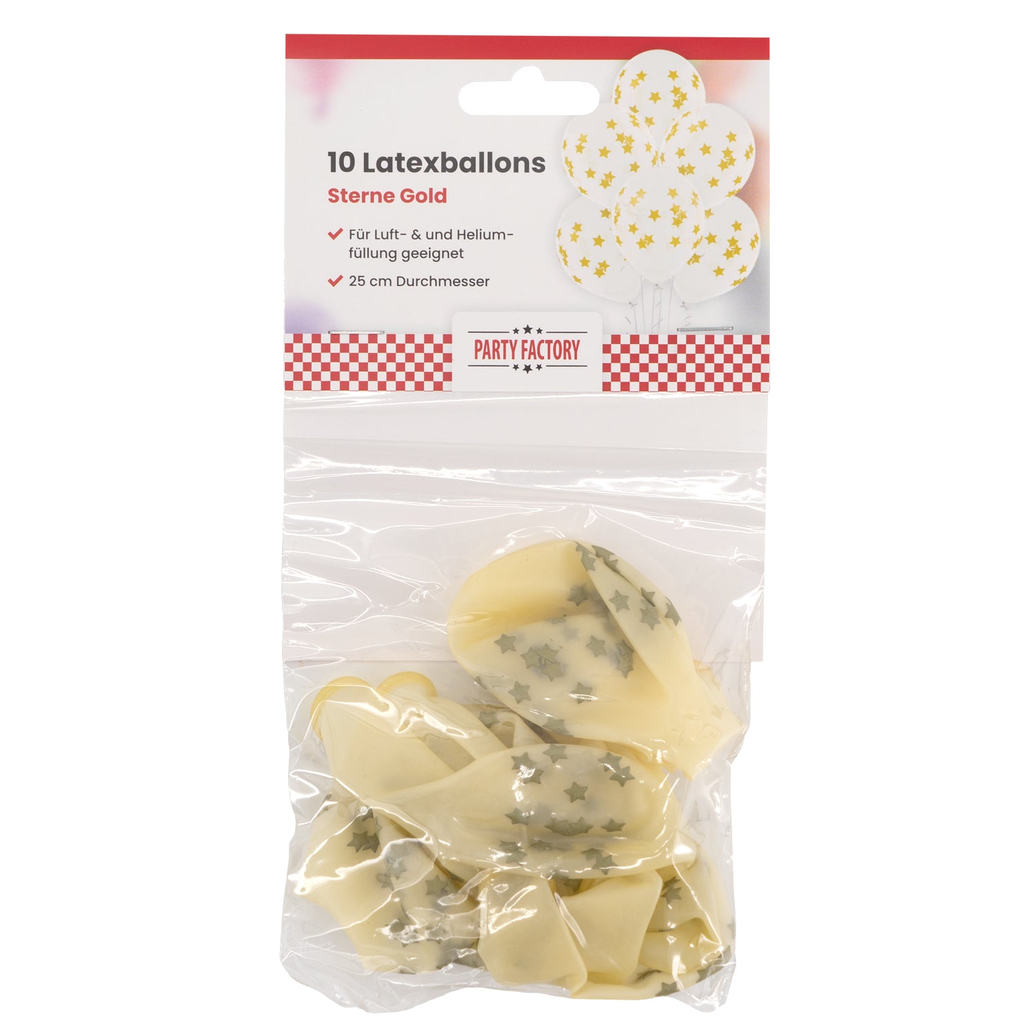 Latexballons 10er Pack Stars Gold