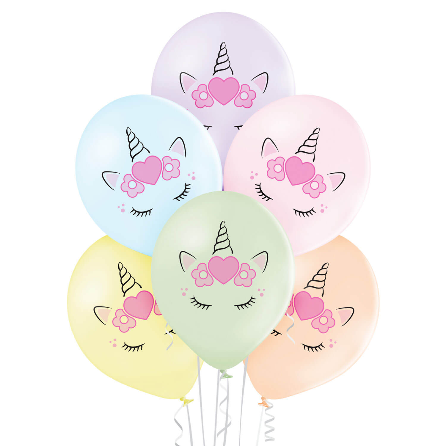 Latexballons 25er Pack Einhorn Kopf 1