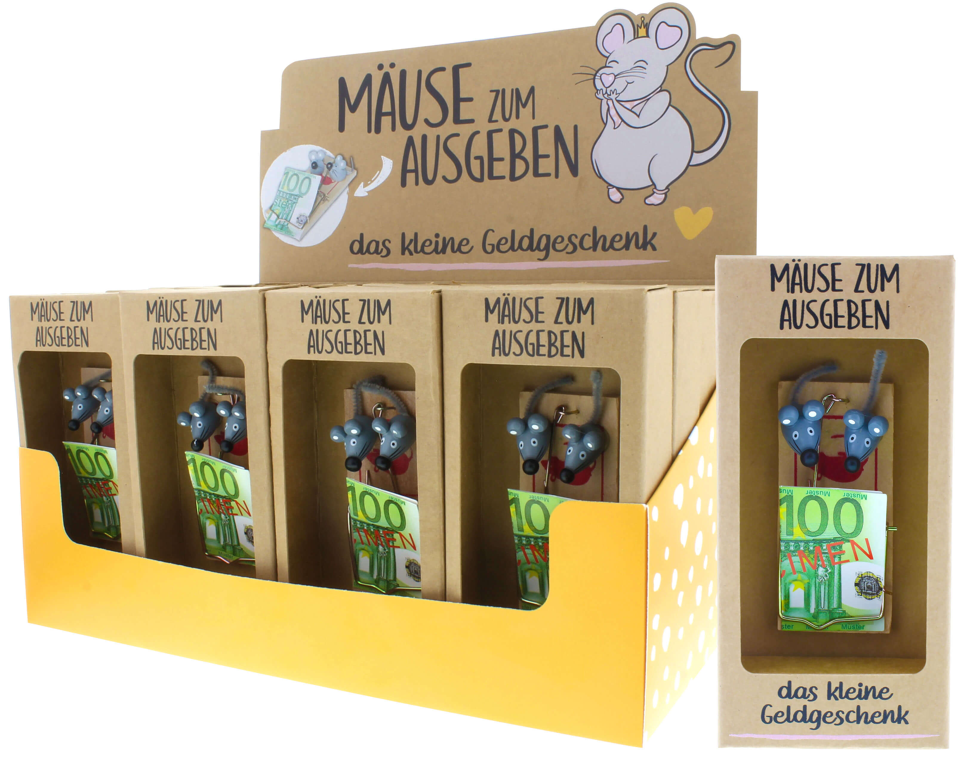 Mausefalle im Naturkarton Geschenkidee für Geldgeschenke 1