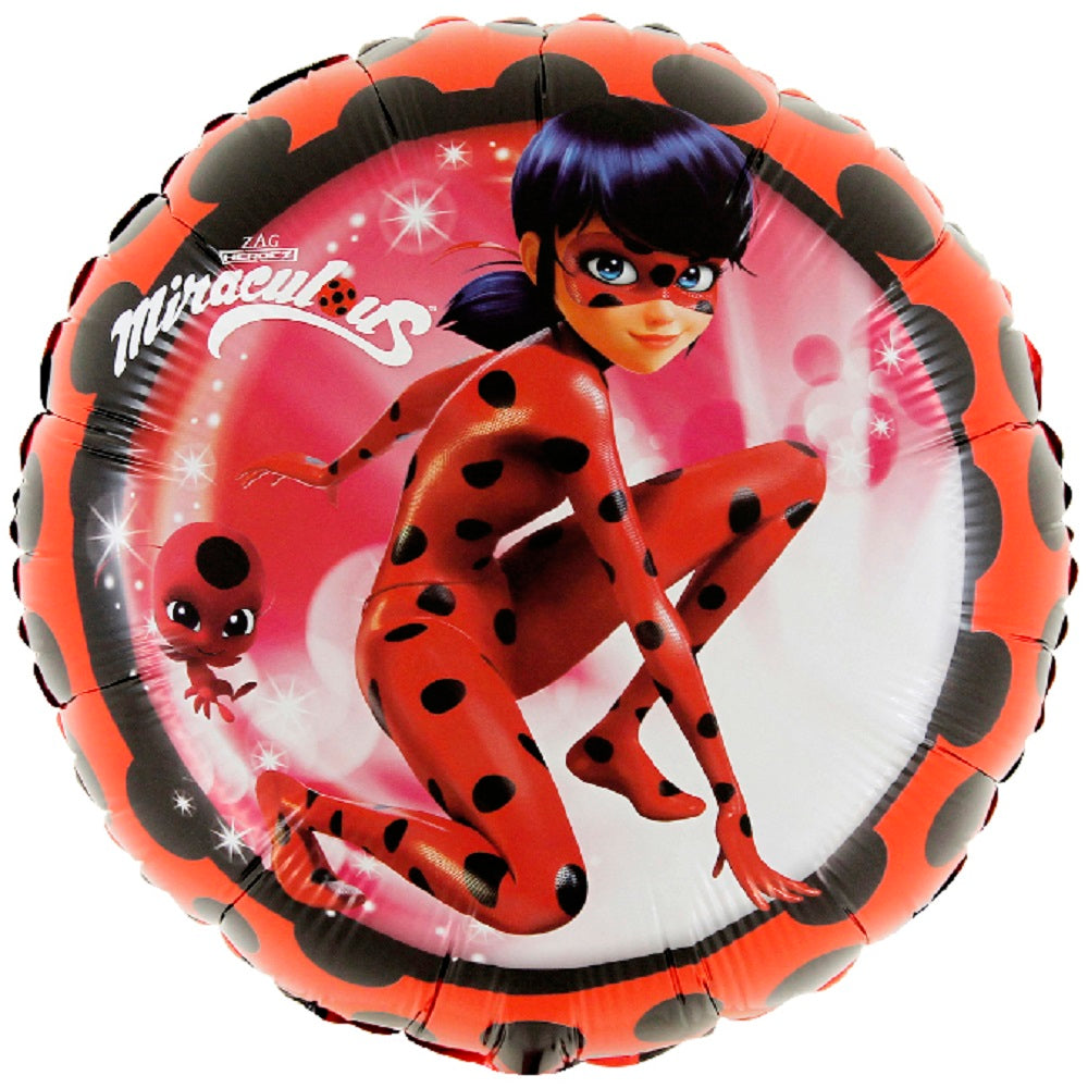 Miraculous Folienballon Lady Bug rot schwarz 45cm Ballon Pyjamahelden Mädchen