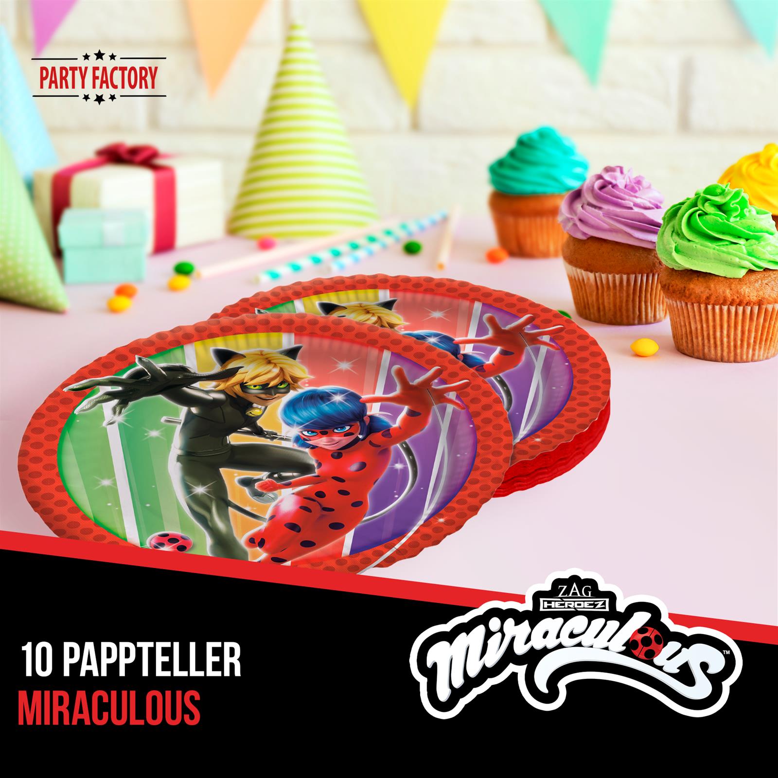 Miraculous Papp-Teller 23 cm 10 Stück 2