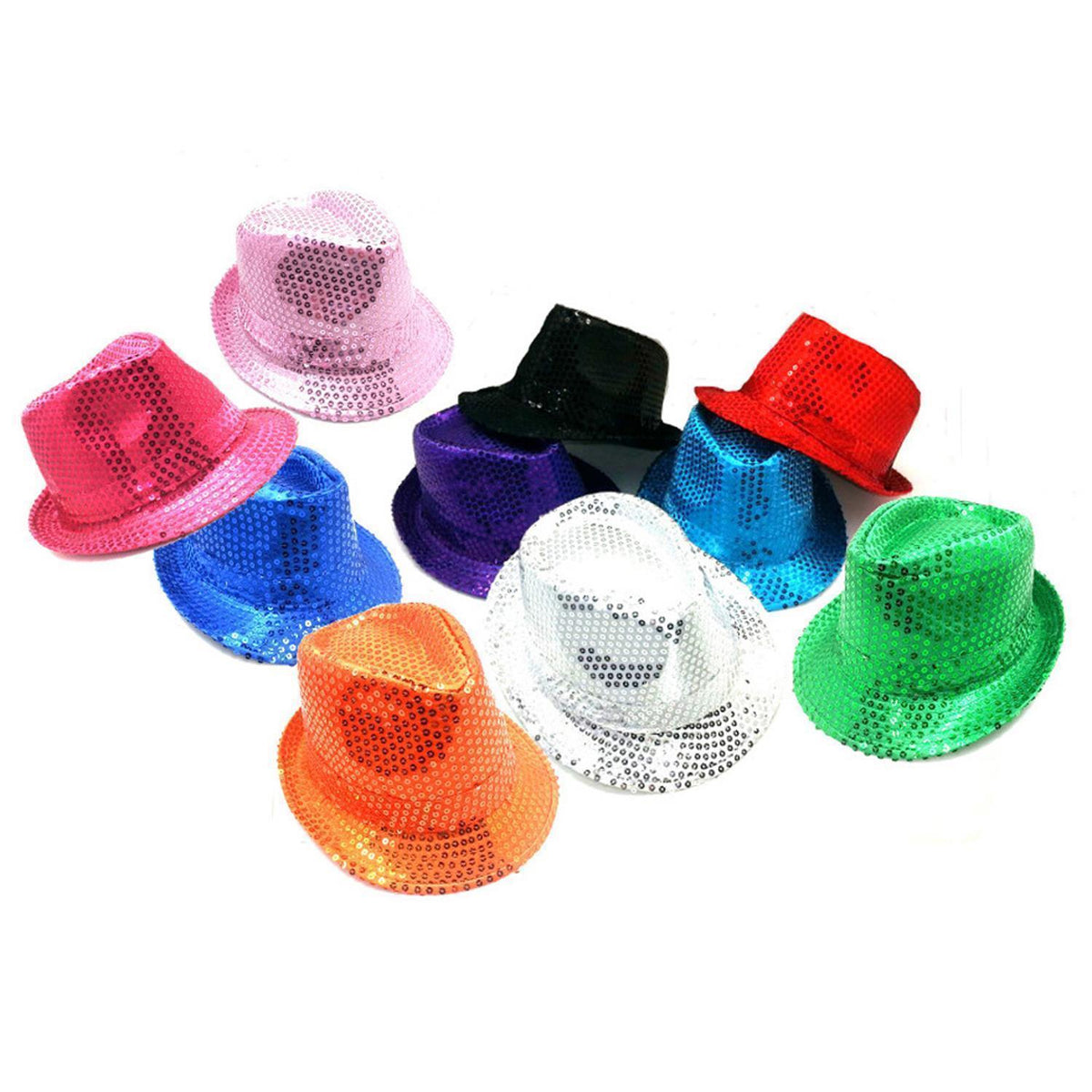 Pailletten-Hut Farbauswahl Basic Kostüm Accessoire
