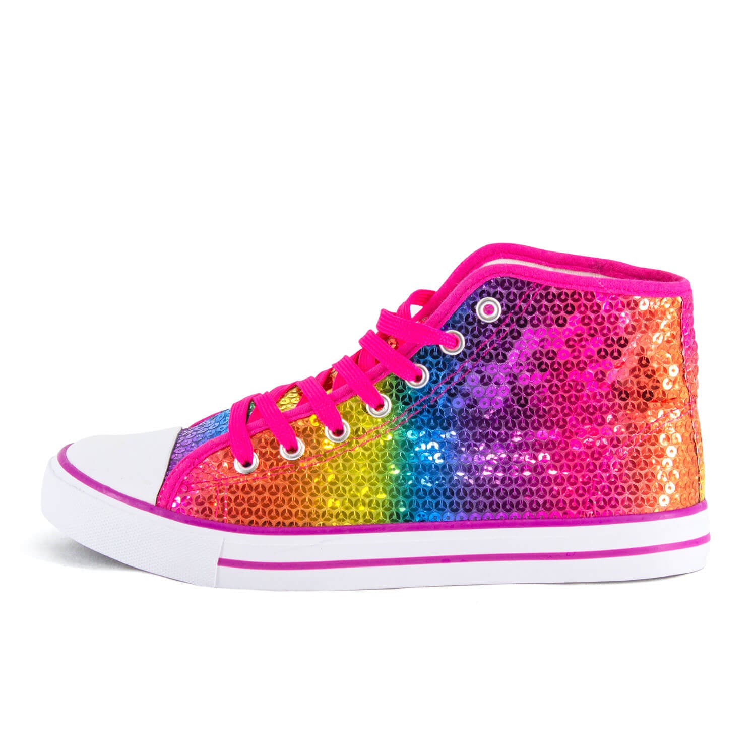 Pailletten Schuhe Regenbogen Glitzer Schnürer Damen Herren Sneaker Größen 36–42