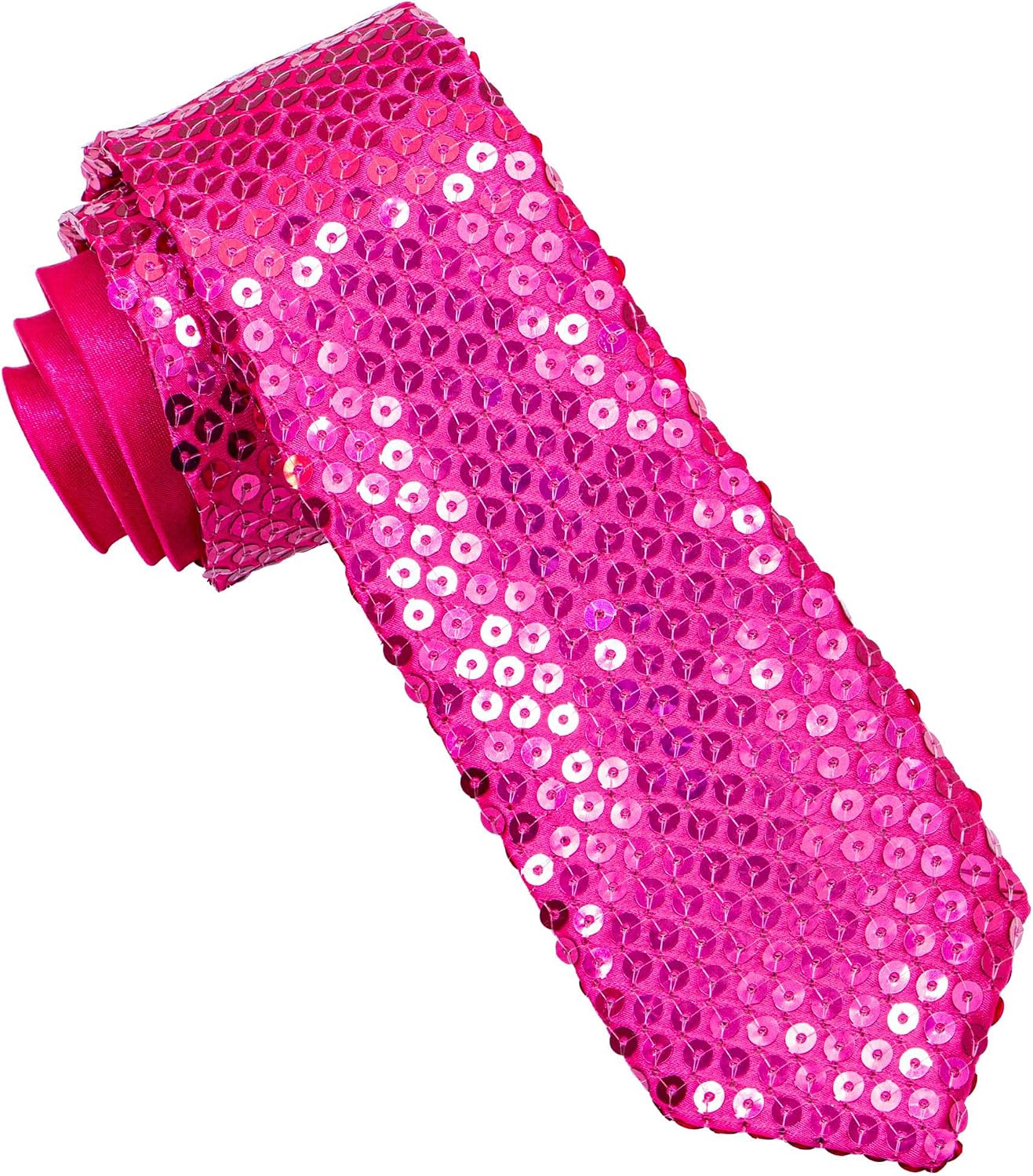 Paillettenkrawatte pink glänzende Party-Krawatte