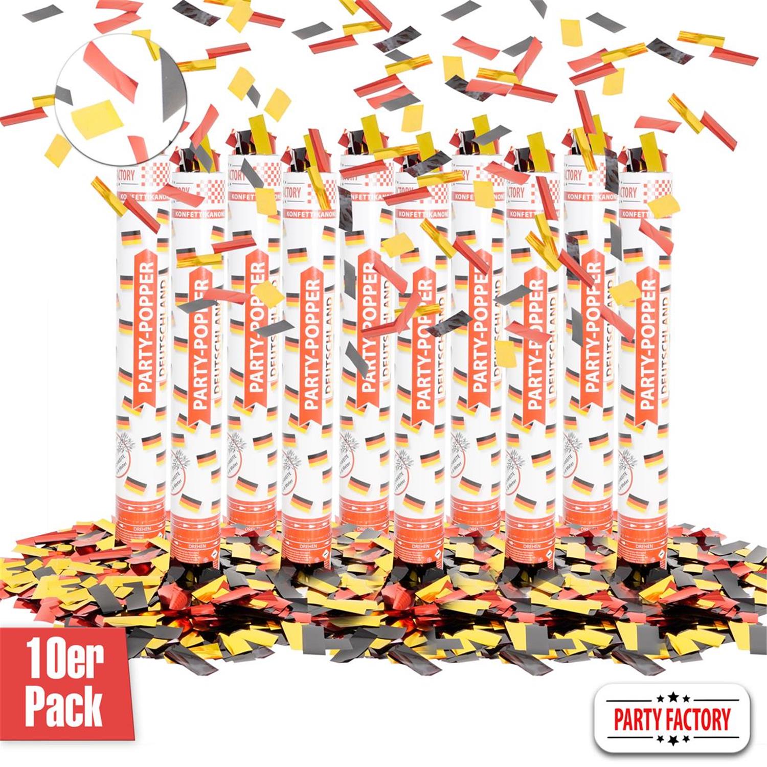 Party-Popper 40 cm, Deutschland, 10er Set 1