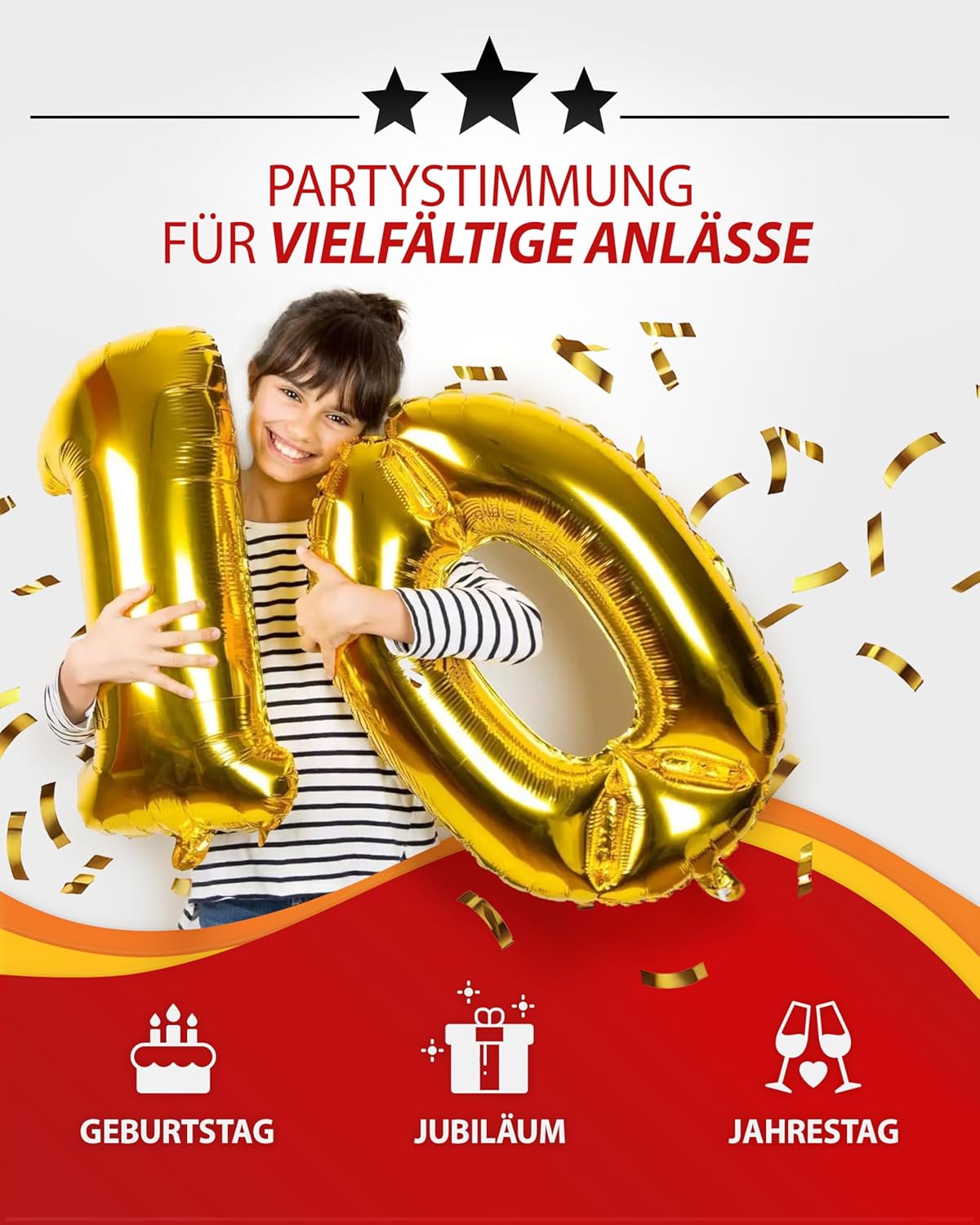 Party Factory Set mit 2 Heliumflaschen für je 30 Ballons, je 200l Gasfüllung für Party-Latex-, Folienballons 3