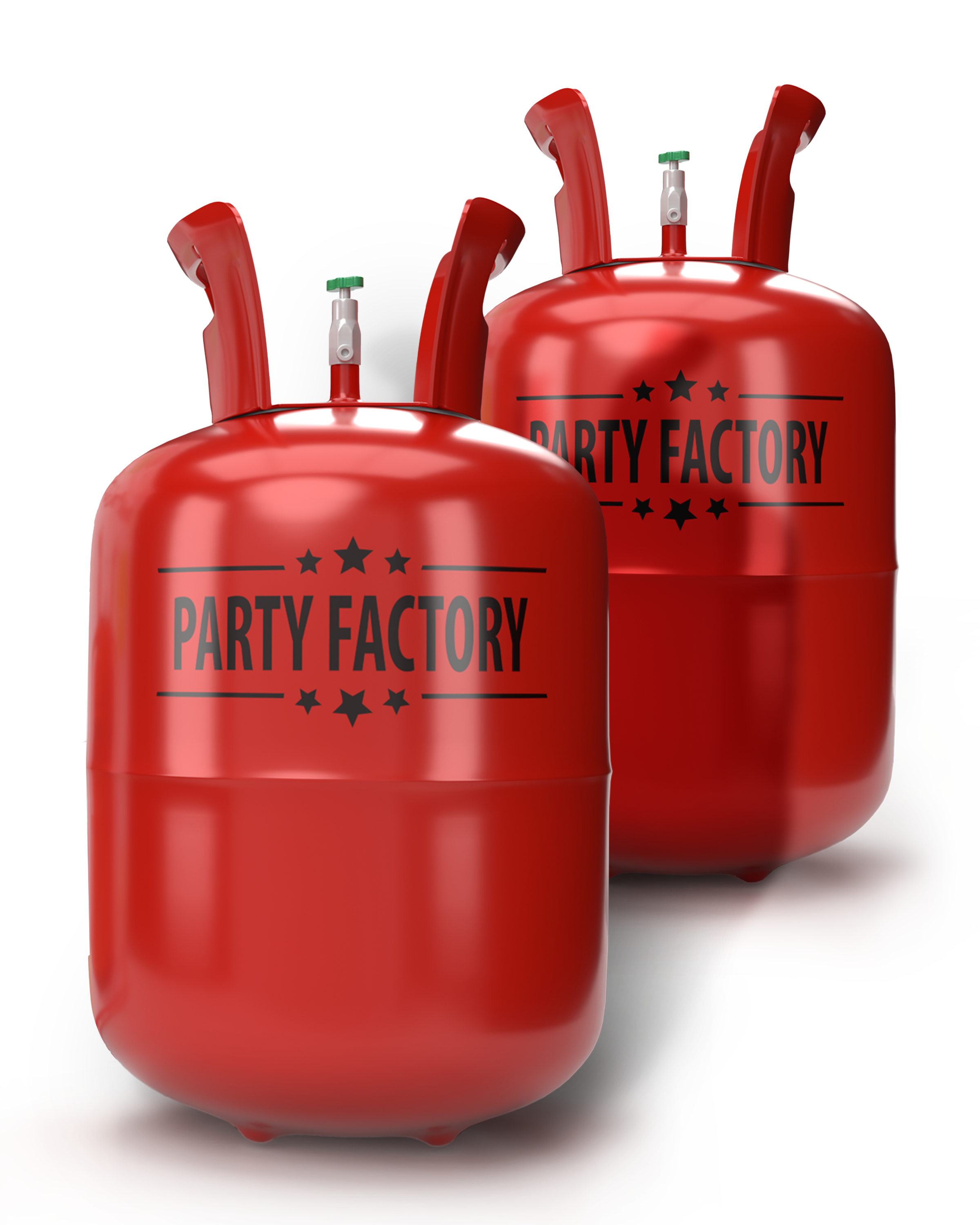 Party Factory Set mit 2 Heliumflaschen für je 50 Ballons, je 400l Gasfüllung für Party-Latex-, Folienballons