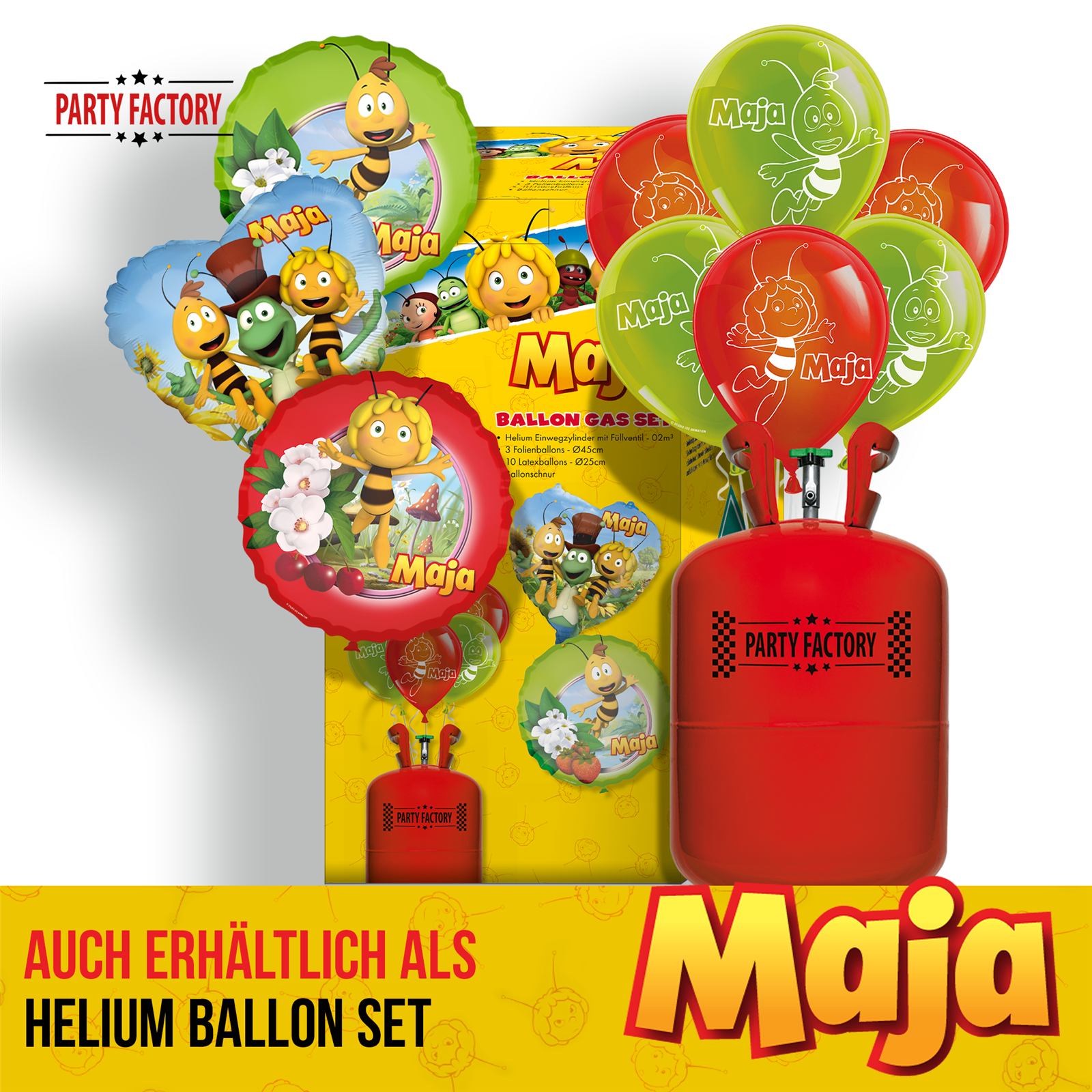 Party Factory `Biene Maja´ Party Popper 10er Set, 40 cm Konfettikanone mit bunt schimmerndem Konfetti, bis zu 8 m Flughöhe 5