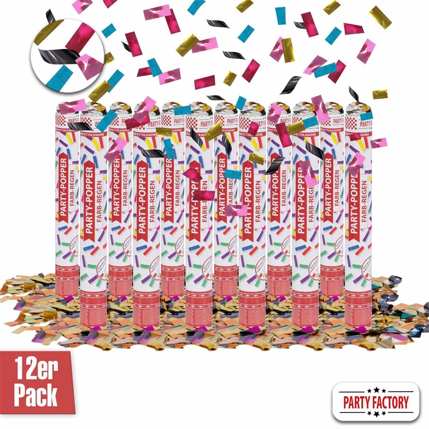 Party Popper 40cm Farbregen, 12er Set 1