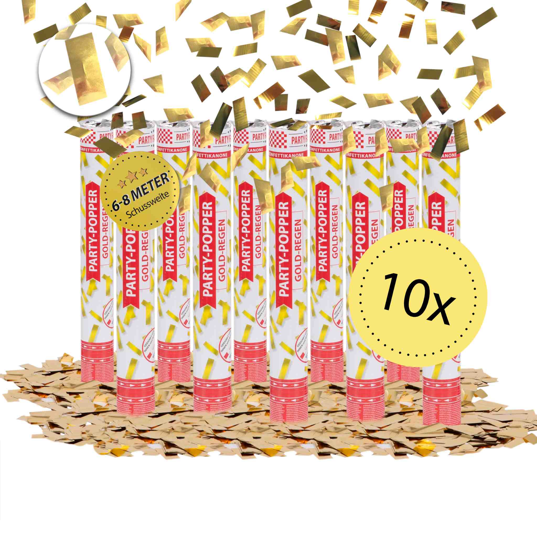 Party Popper 40cm Goldregen, 10er Set 1