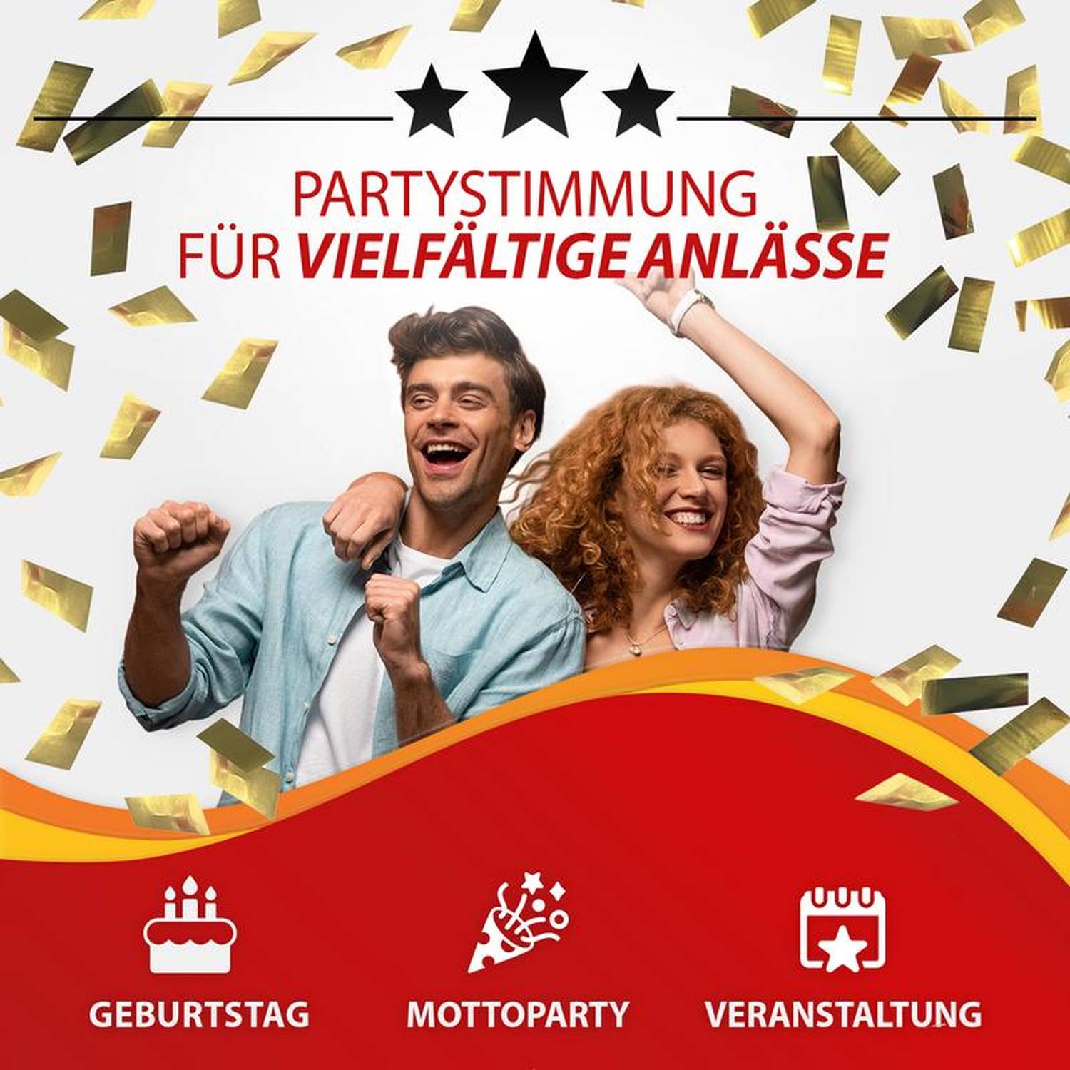 Party Popper 40cm Goldregen, 10er Set 2