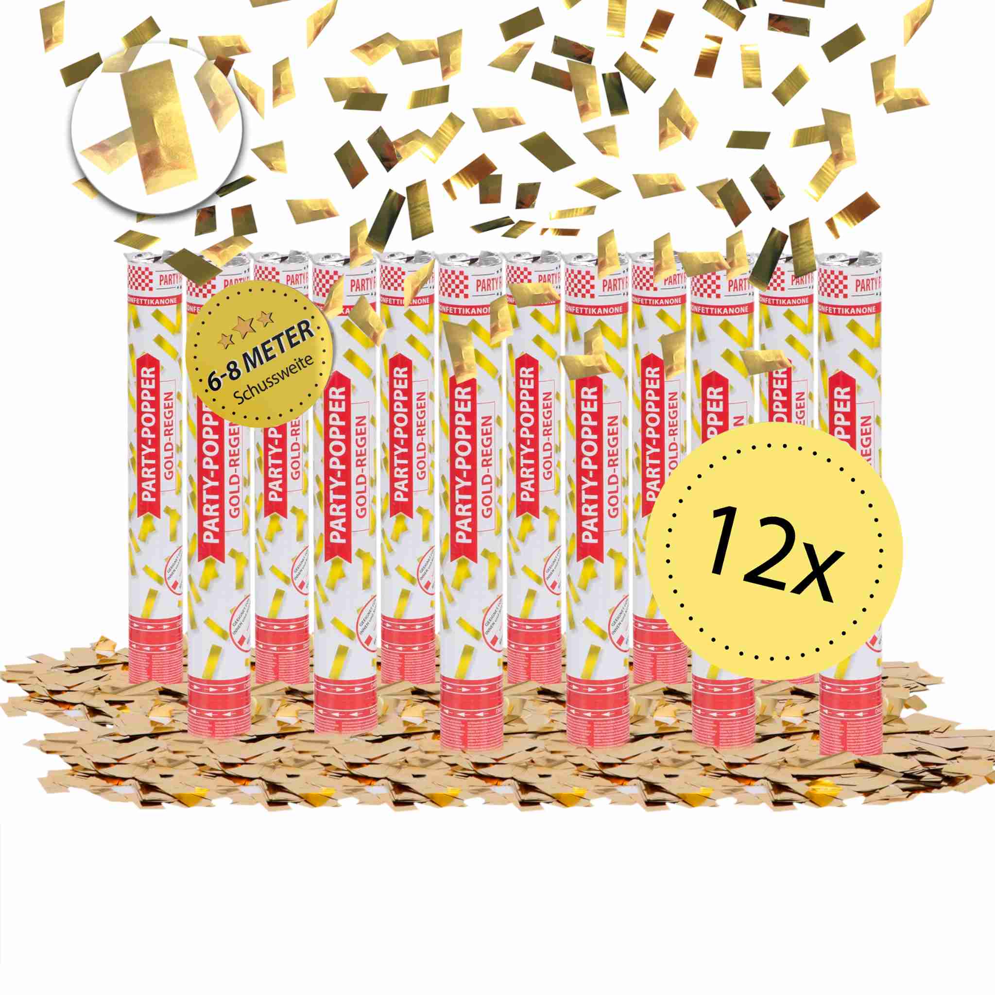 Party Popper 40cm Goldregen, 12er Set 1