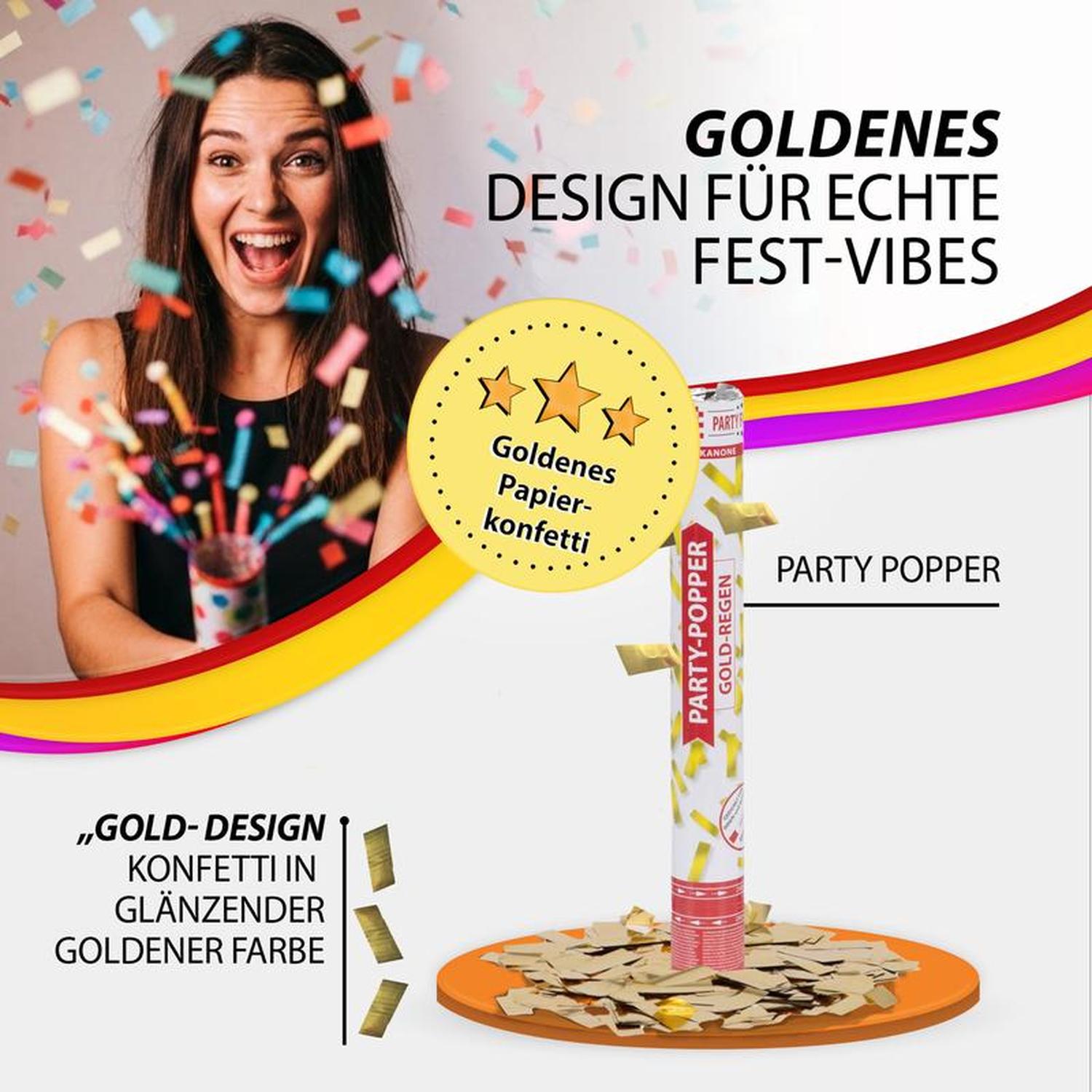 Party Popper 40cm Goldregen, 12er Set 3
