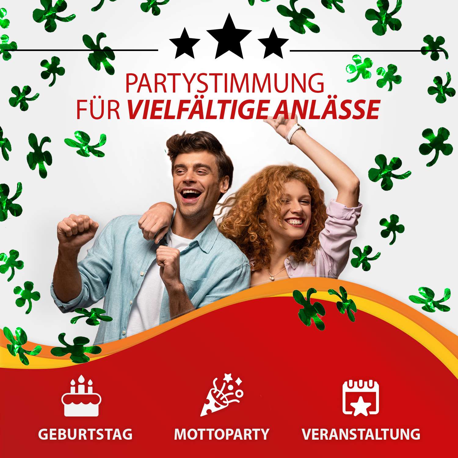 Party Popper 40cm Kleeblatt, 12er Set 2