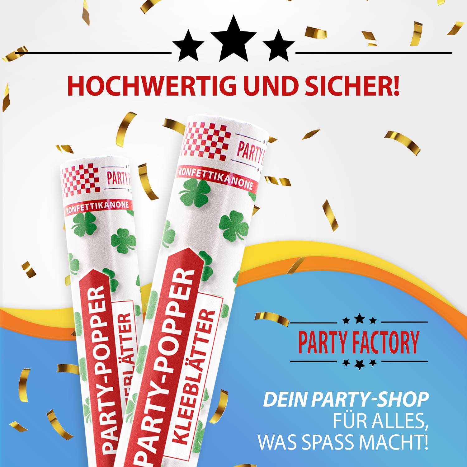 Party Popper 40cm Kleeblatt, 12er Set 7