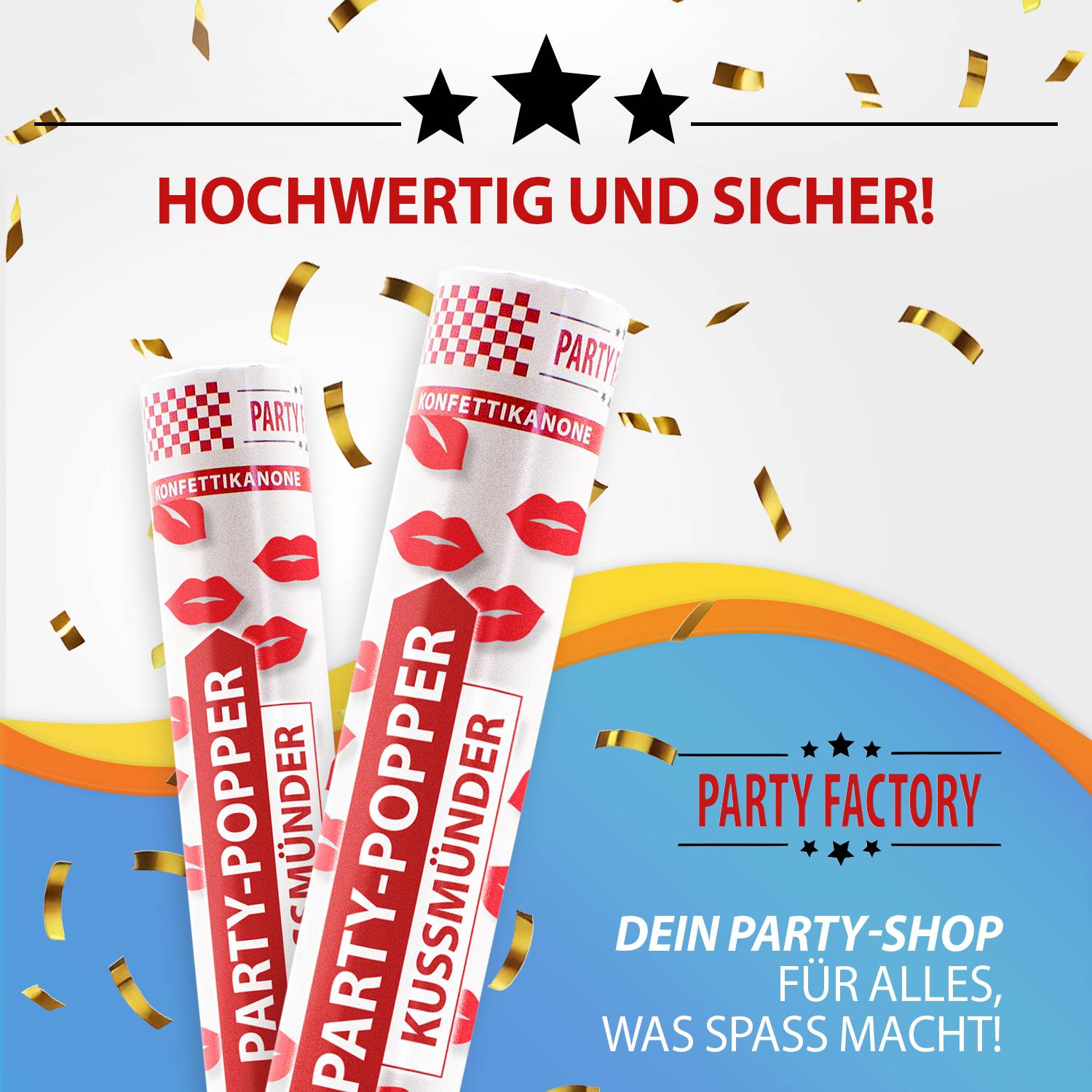 Party Popper 40cm Kussmund, 10er Set 2
