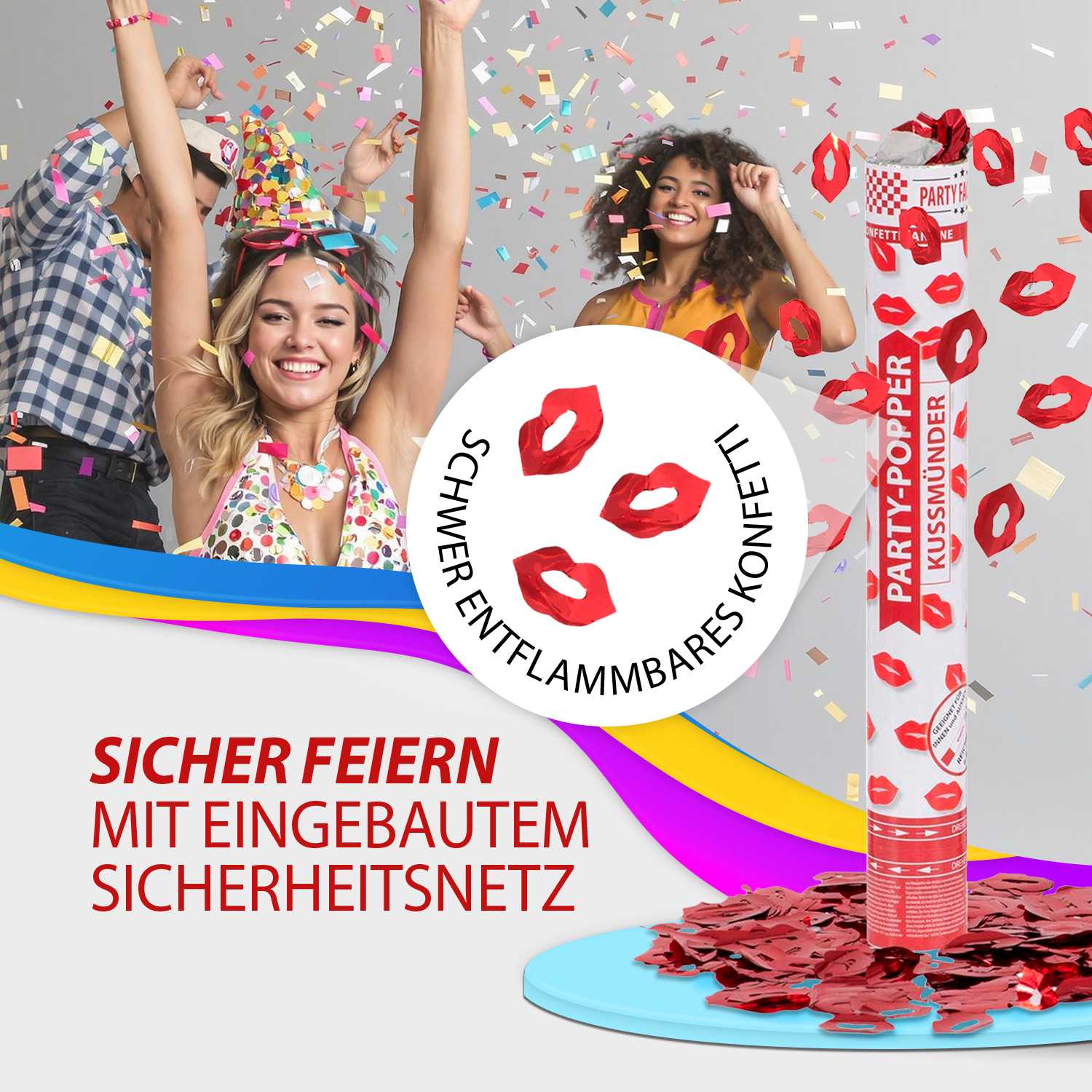 Party Popper 40cm Kussmund, 10er Set 3